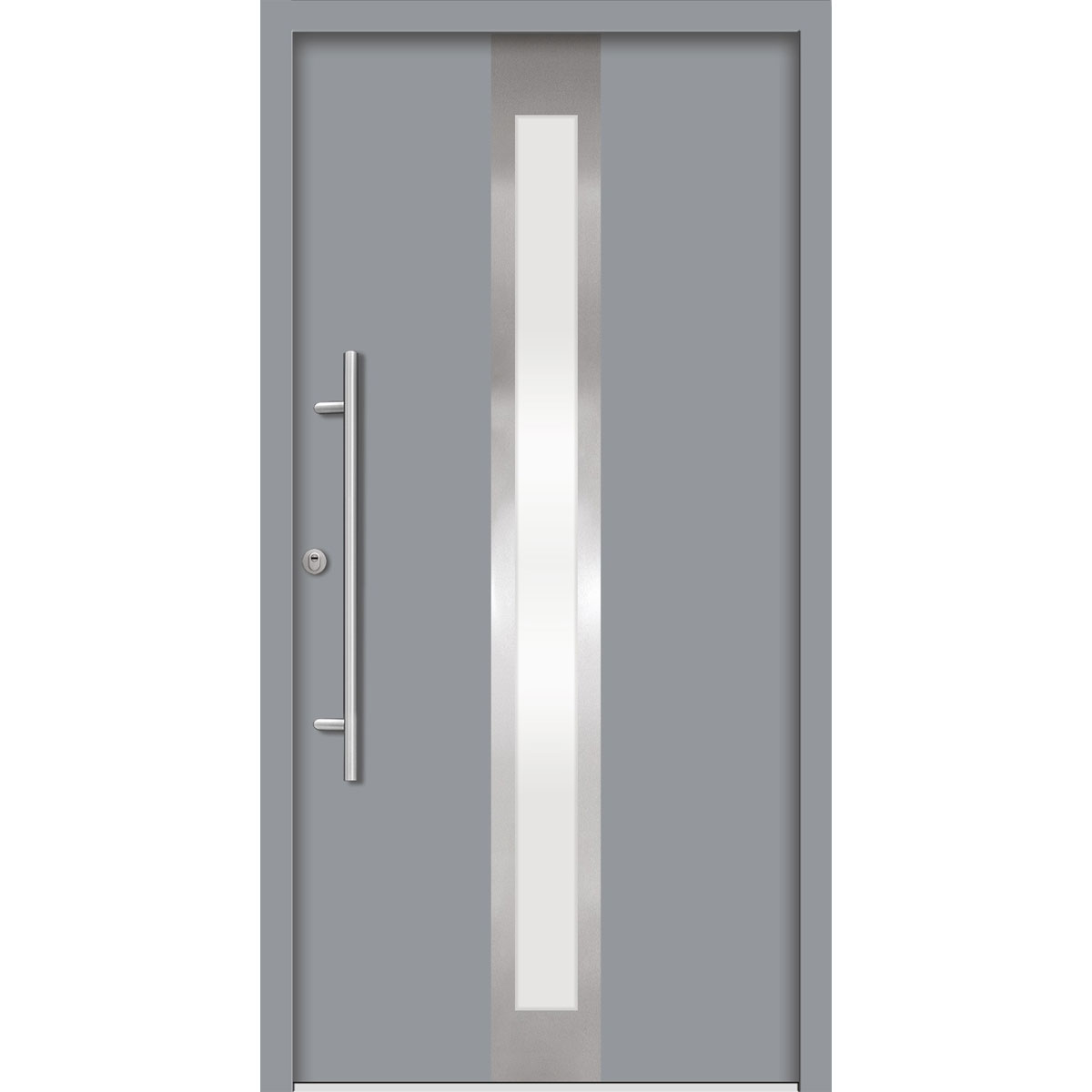 SplenDoor Premium-Haustür Passivedoor Stockholm RC2 energiesparend einbruchsicher grau 110 x 210 cm links