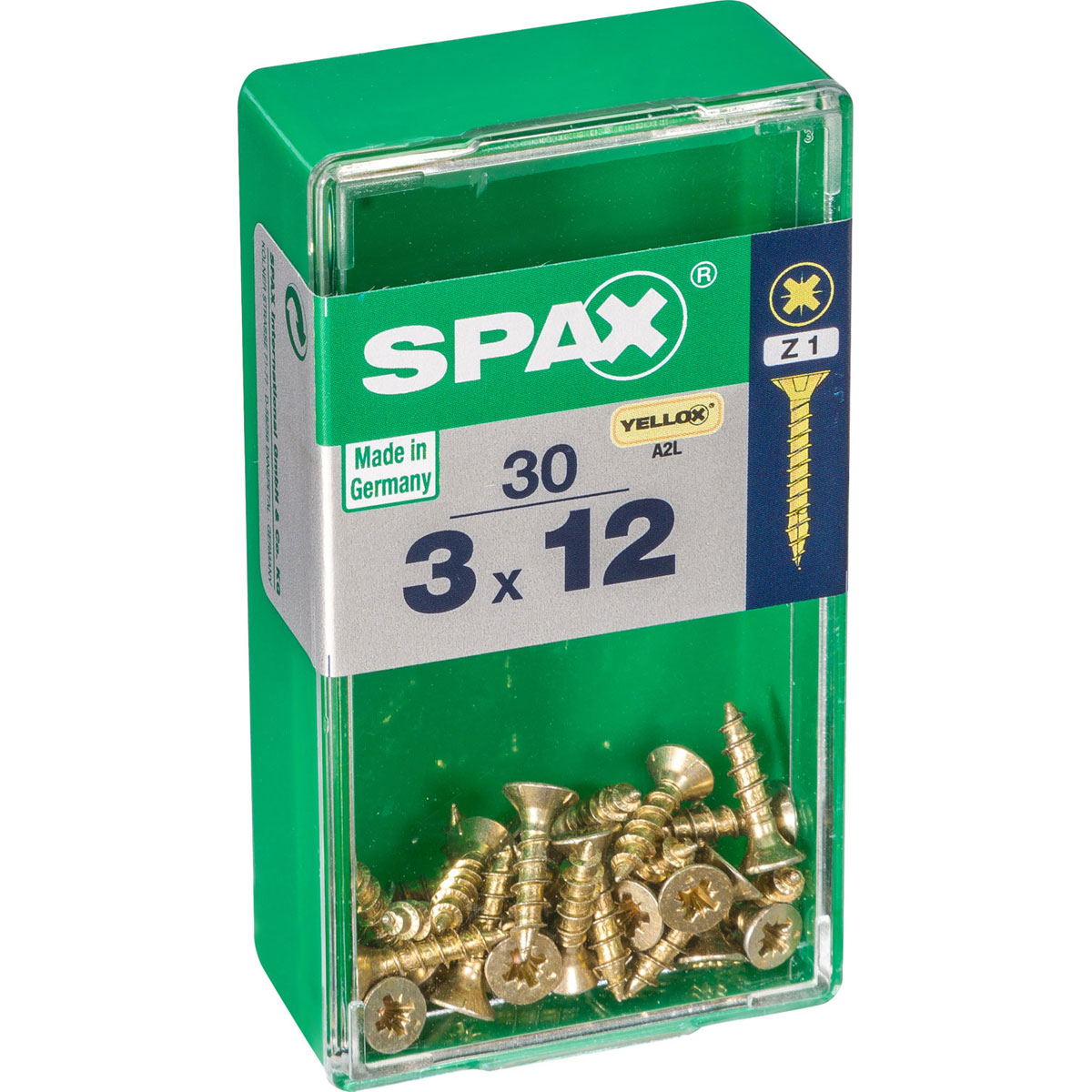 Spax Universalschrauben Yellox Senkkopf 3 x 12 S 30 Stück Bild 2