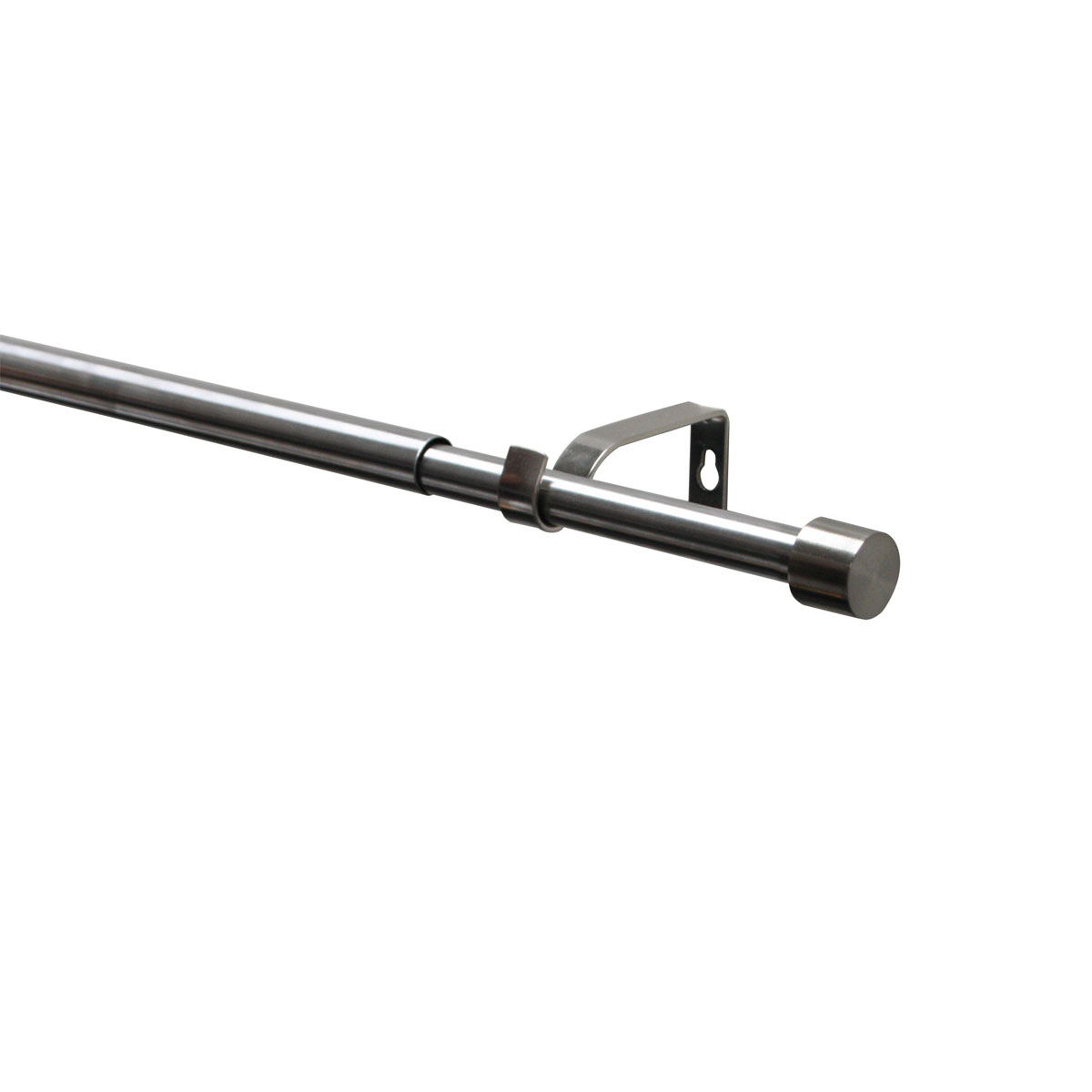 Gardinenstangen Set Kos Cap ausziehbar Durchmesser 16/19 mm 120-210 cm Edelstahl-Optik