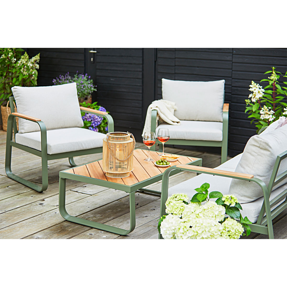 Windlicht Bambus mit Jutehenkel 22 x 29 cm Bild 3