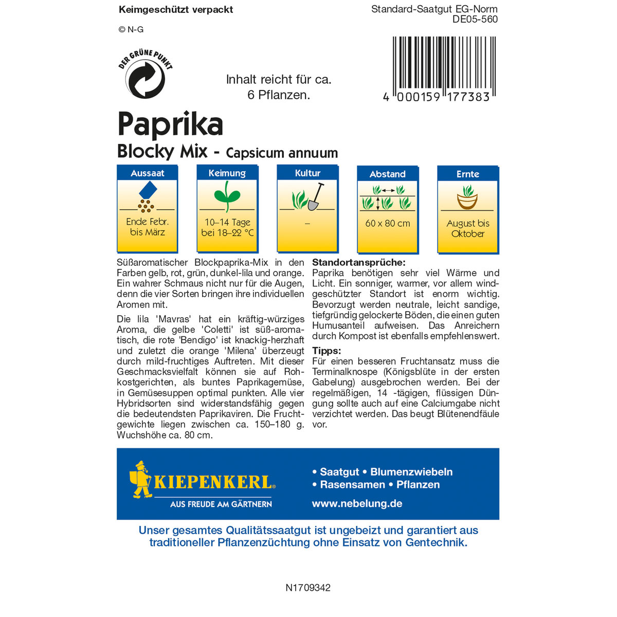 Kiepenkerl Paprika Blocky Mix Bild 2