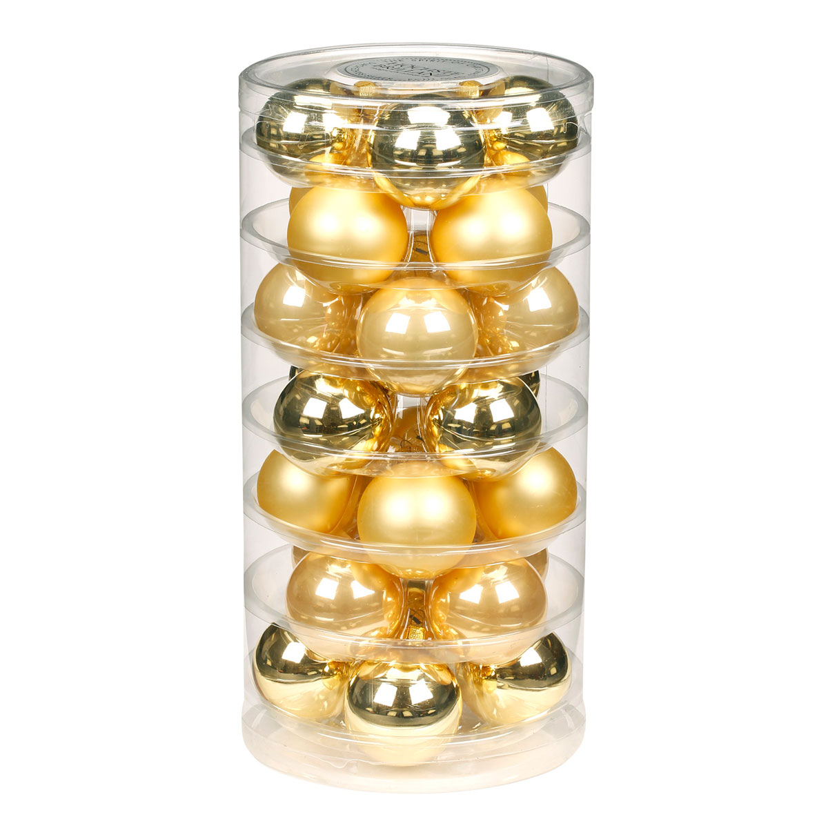 Kugeln 45 mm 28Stück/Dose hellgold glanz und matt gold opal Bild 1