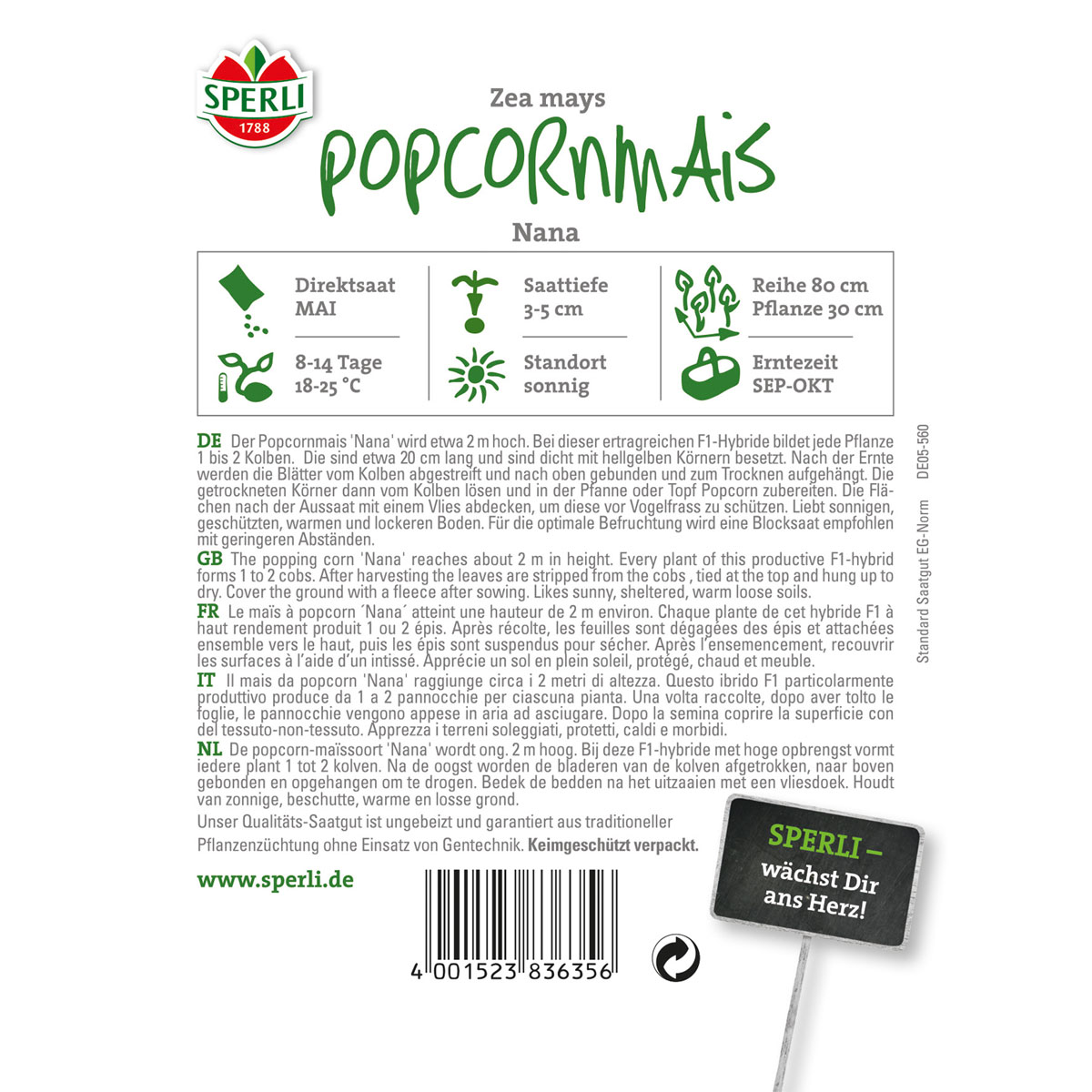 Sperli Popcorn-Mais Nana Bild 2