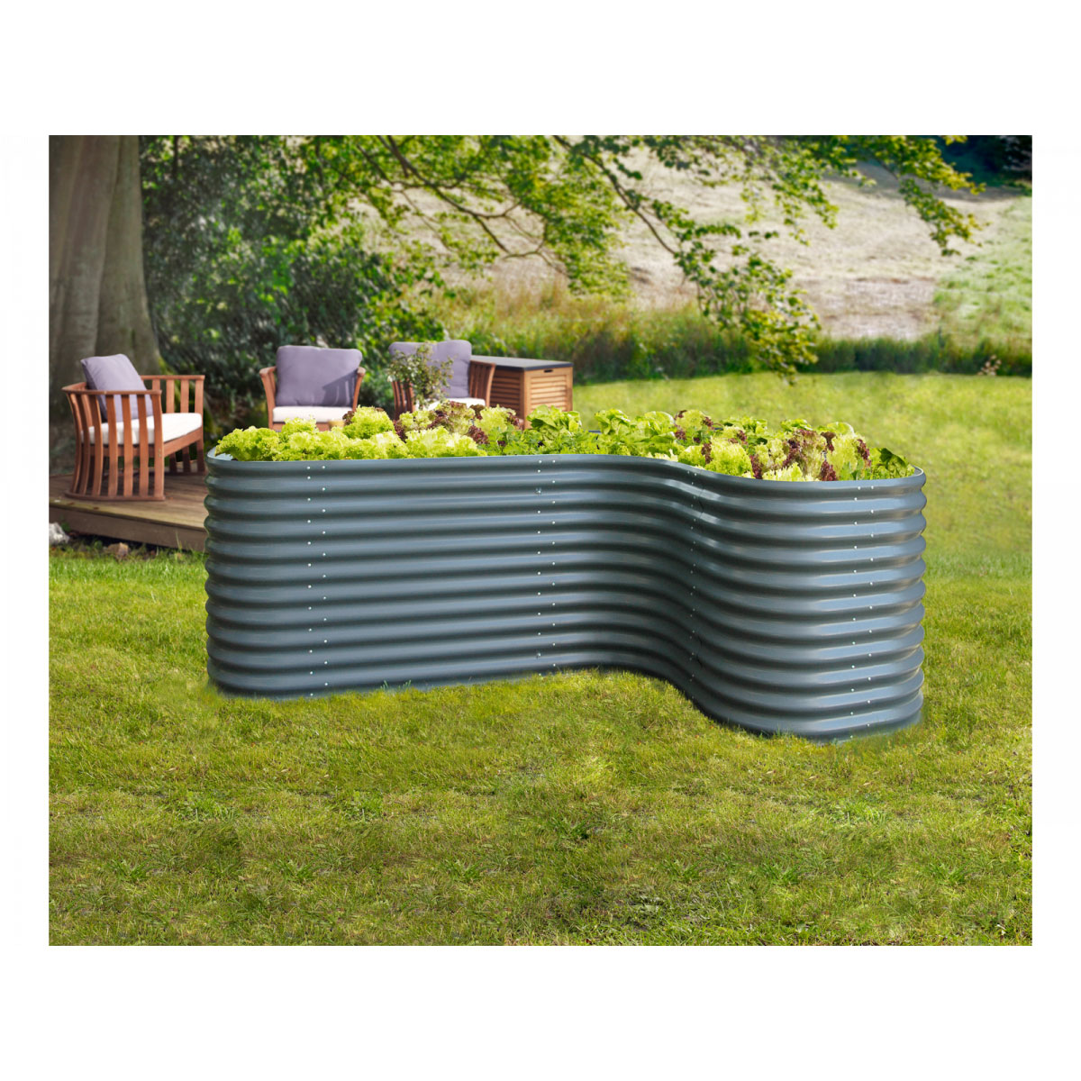 Vitavia Hochbeeterweiterung Curve dunkelgrau