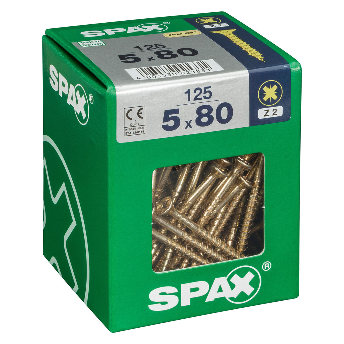 Spax Universalschrauben Yellox Senkkopf 5 x 80 XL 125 Stück Bild 2