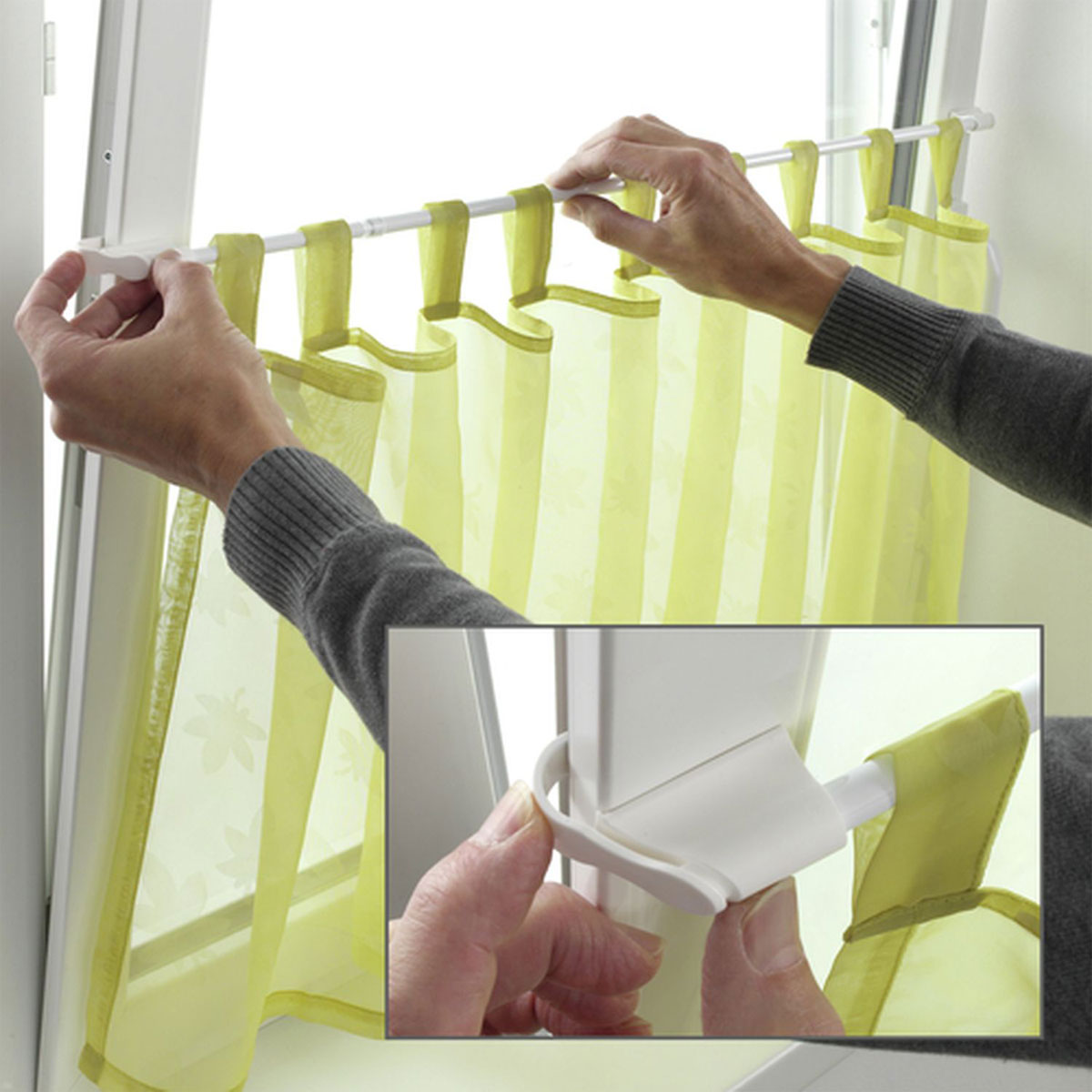 Gardinia Klemmvitrage 45-75 cm Durchmesser 10/12 mm silber Bild 6