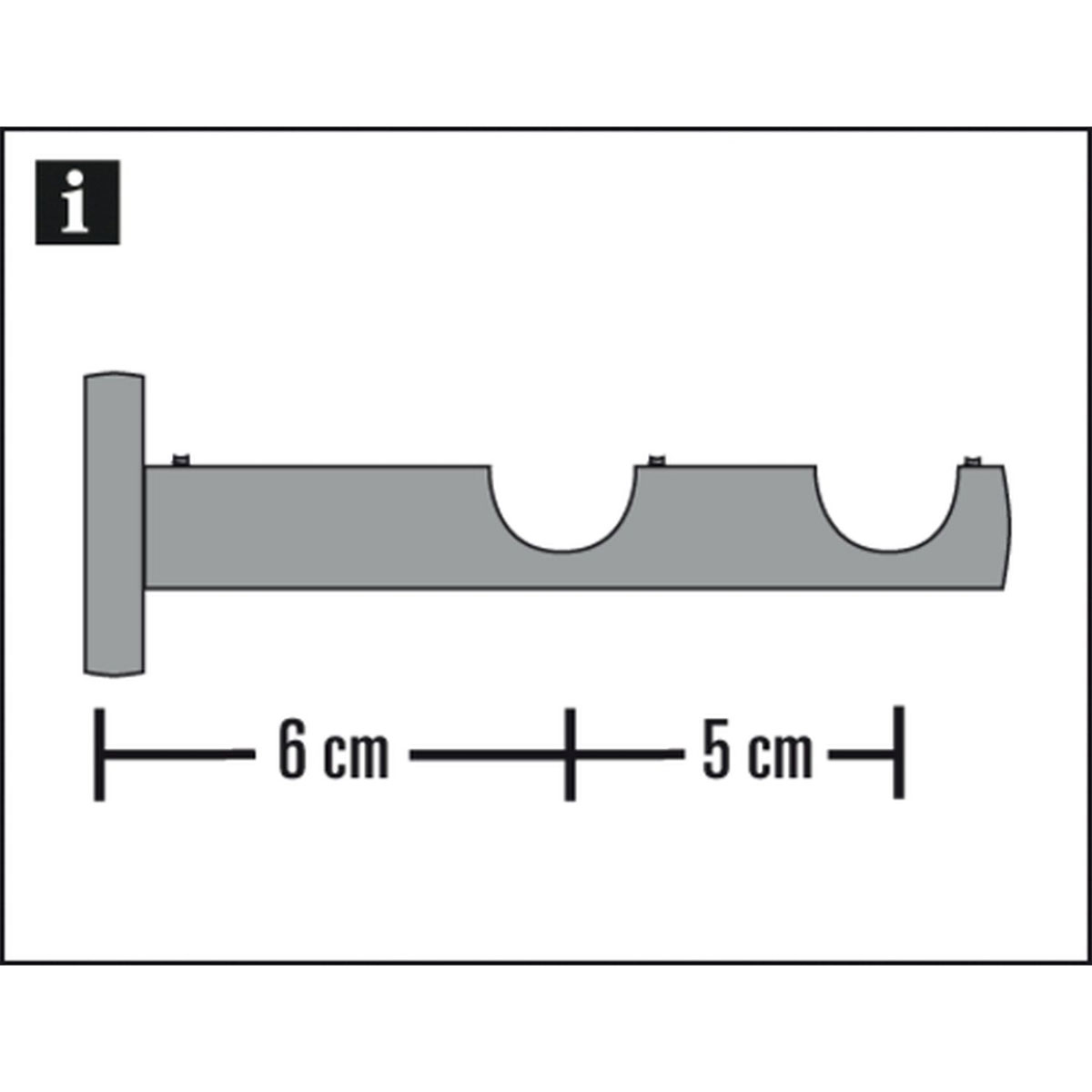 Gardinia Doppelträger offen für Durchmesser 12 mm 6/5 cm Edelstahl Bild 2