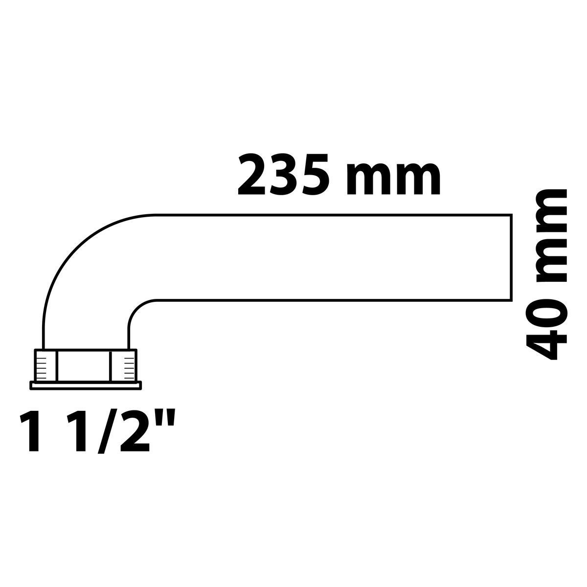 Kirchhoff Abgangsbogen ECO-SAVE KS 1 1/2" IG x 235 mm x Durchmesser 40 mm Bild 2