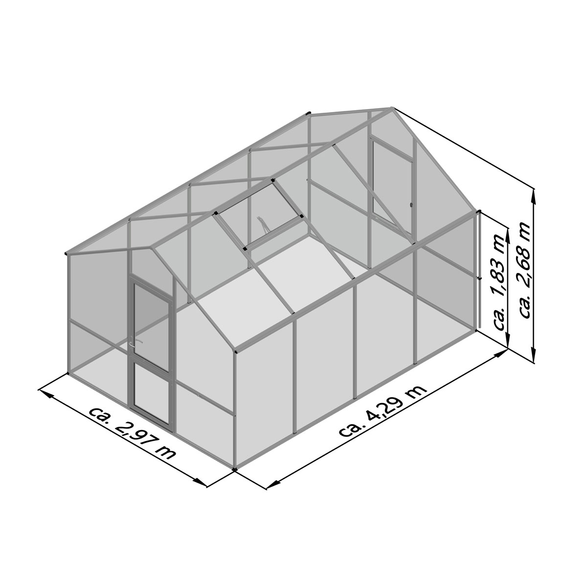 KGT Gewächshaus Lilie IV 12,75m² grün Bild 11
