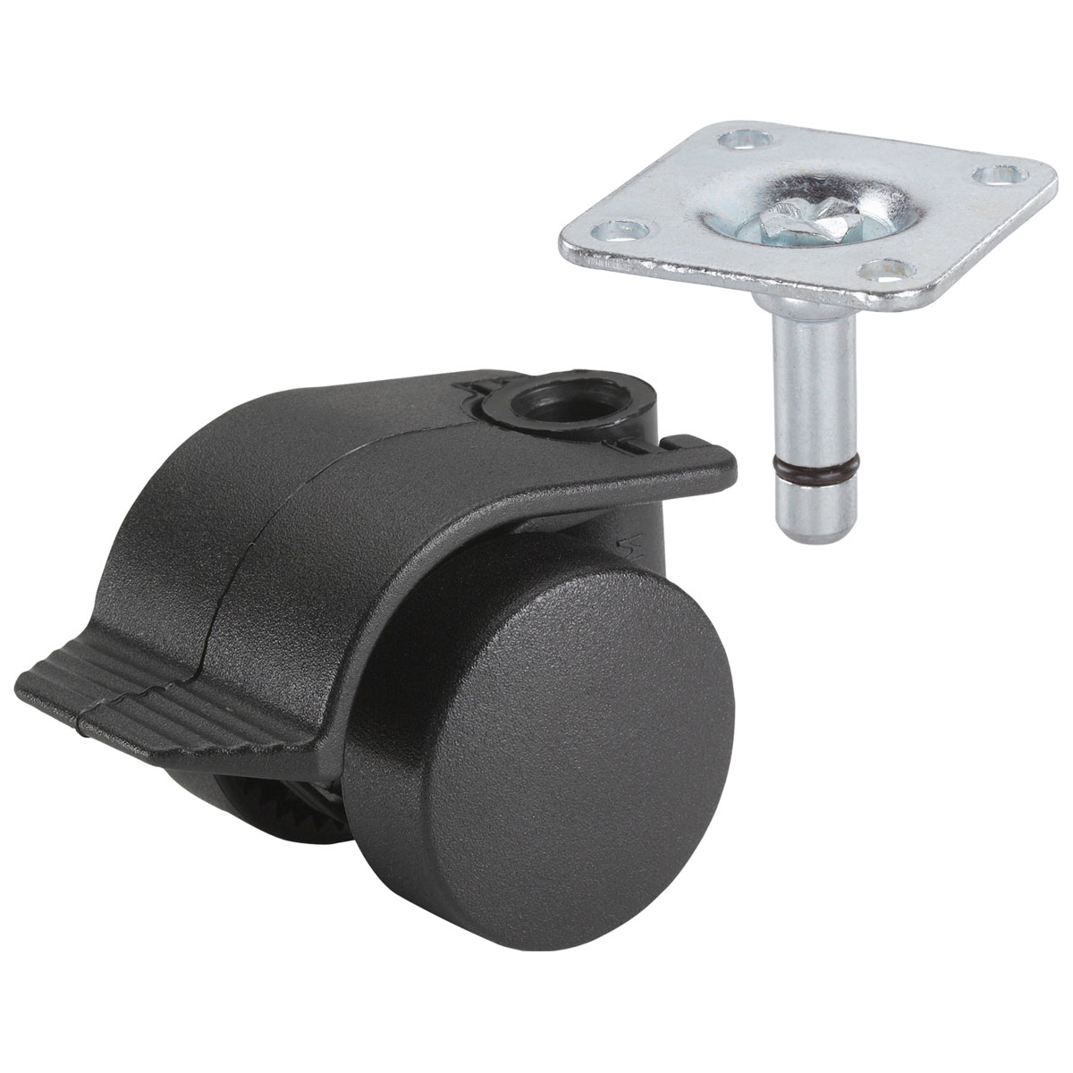 Dörner + Helmer Container-Rolle mit Feststeller 38 x 38 mm schwarz Dörner + Helmer Container-Rolle mit Feststeller 38 x 38 mm schwarz