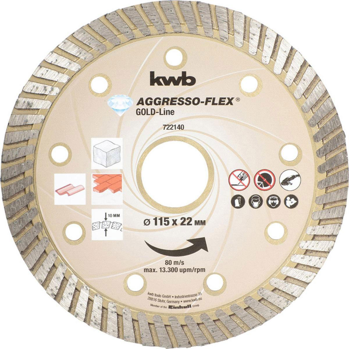 kwb  Trennscheiben Aggreso-Flex Gold-Line Diamant Durchmesser 115 mm