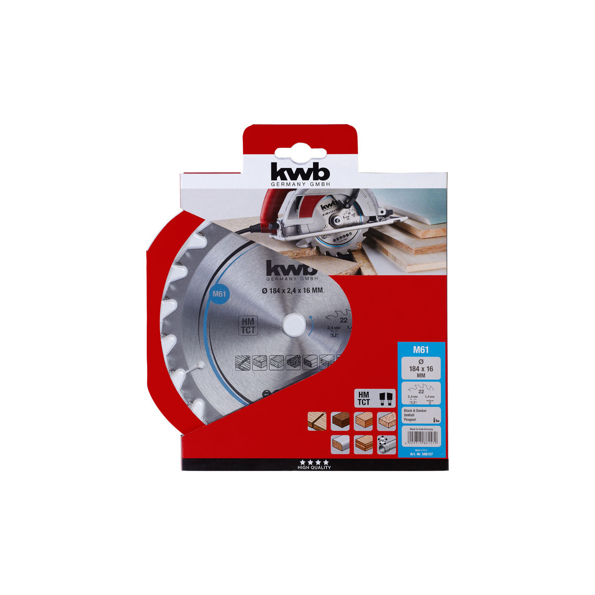 kwb  Spanplatten-Kreissägeblätter für Handkreissägen Durchmesser 184x16 mm Bild 3
