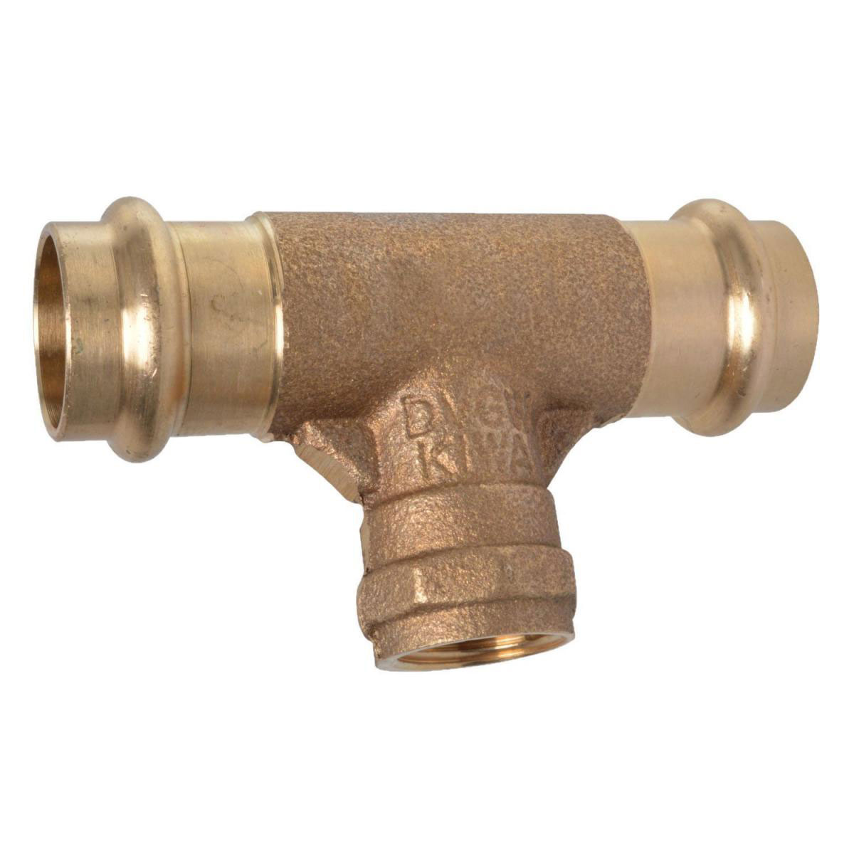 Kirchhoff T-Stück Pressfitting für Kupfer 15 mmx1/2IGx15 mm V-Kontur