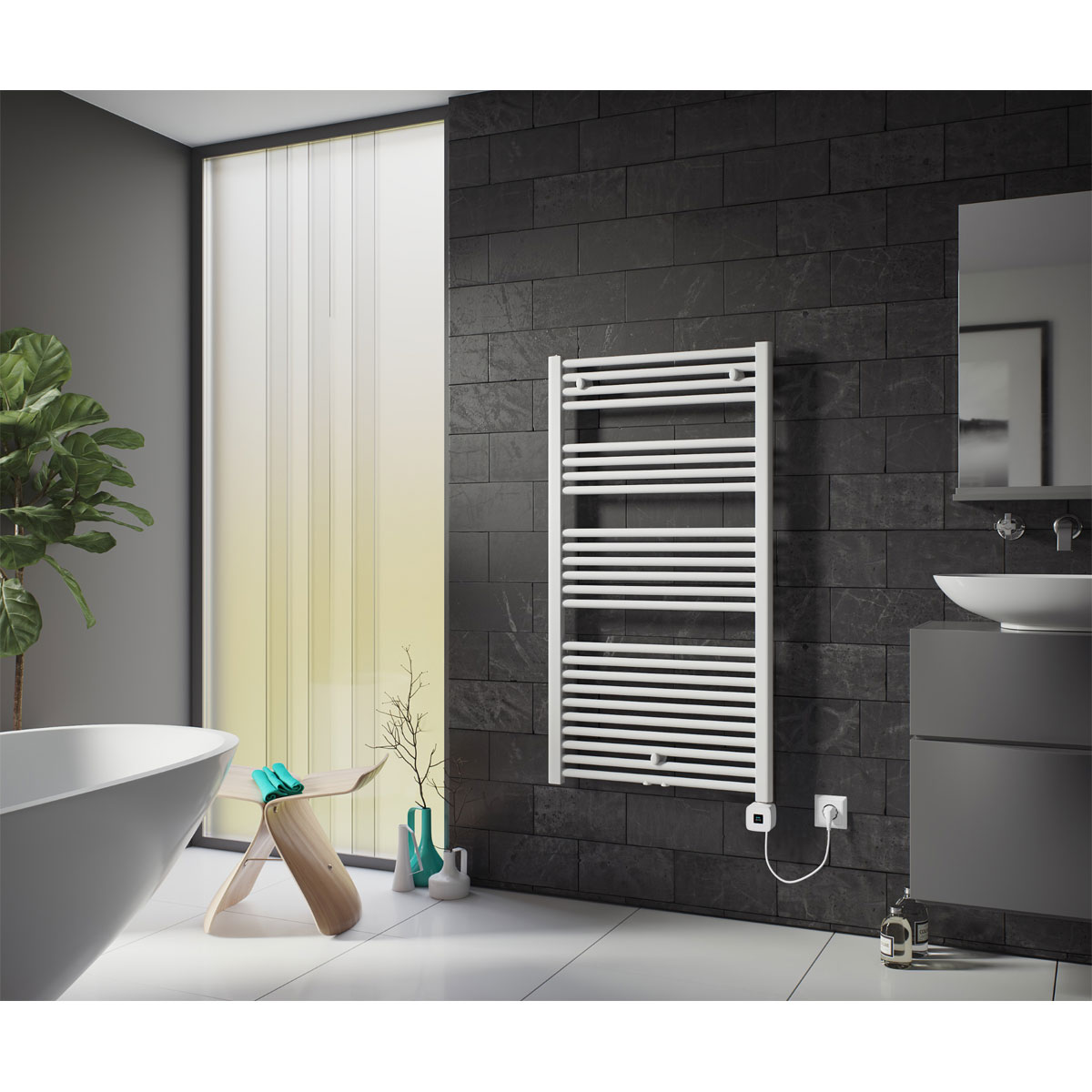 Ximax  Elektrischer Handtuchwärmer Alpha 1750 x 700 mm 900 Watt Typ 7 Weiß Bild 1