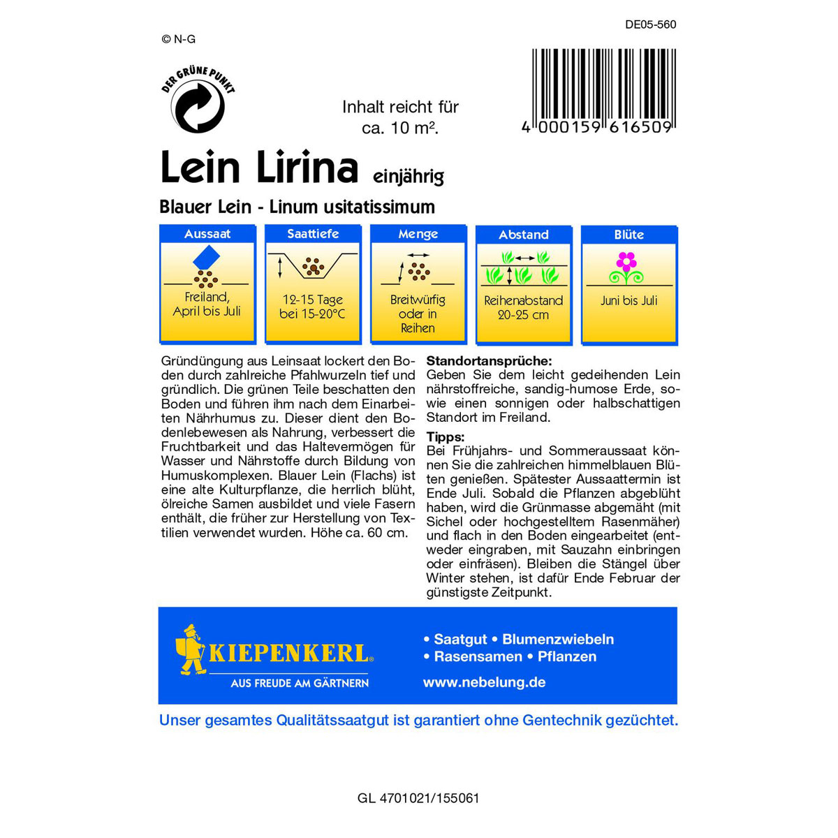 Kiepenkerl Gründünger Leinsaat Bild 3