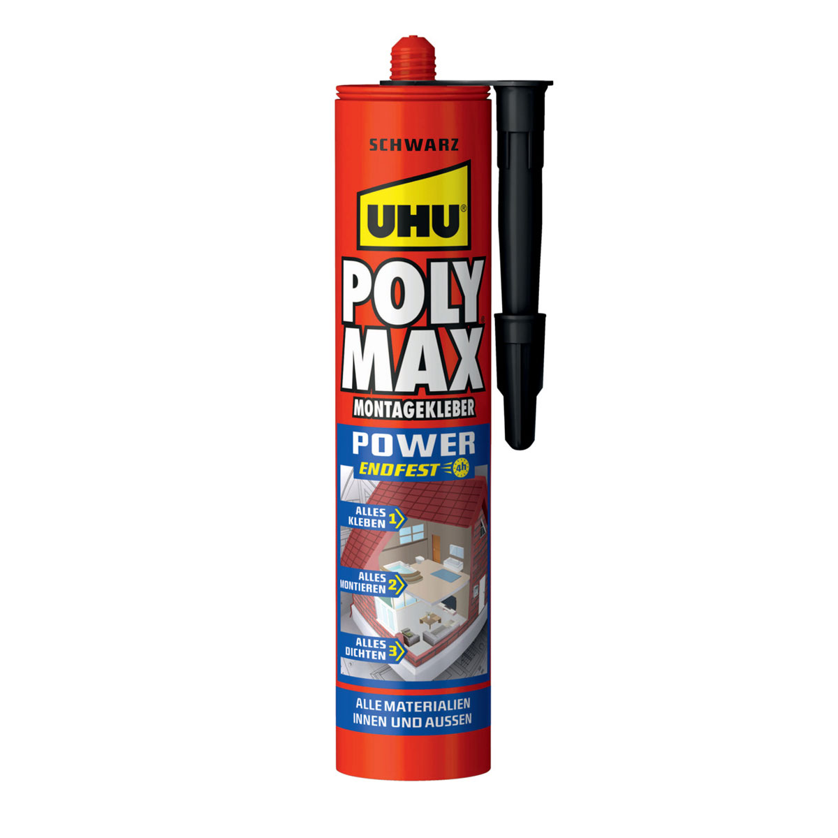 UHU Montagekleber Polymax Power schwarz 425 g