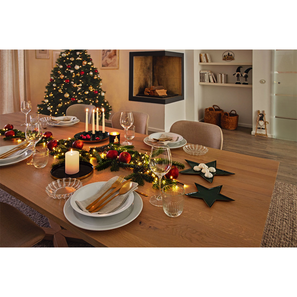 Emaille-Tablett Stern grün gold Metall 20 x 1 x 20 cm Bild 3