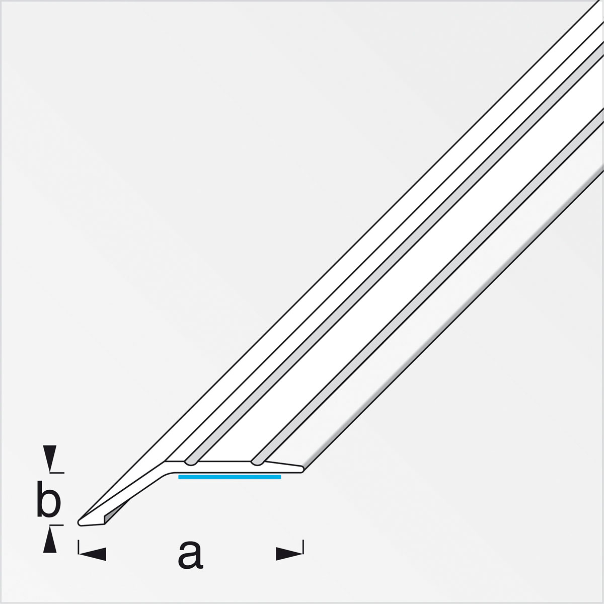 Alfer Niveauausgleichsprofil 8 mm 1m selbstklebend messing Bild 2