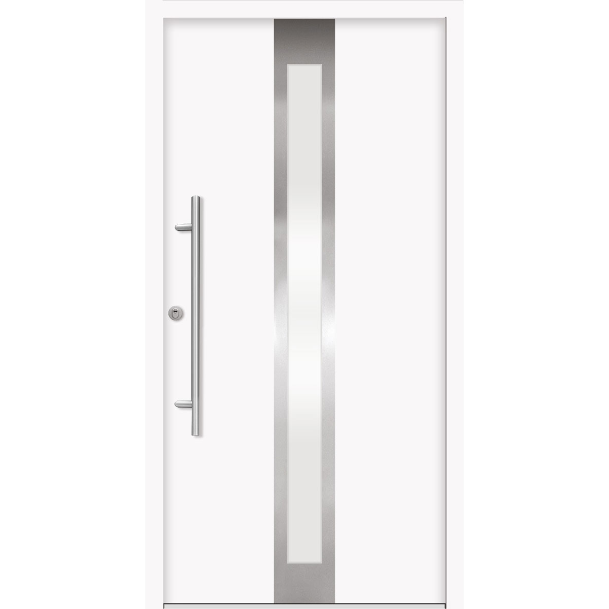 SplenDoor Premium-Haustür Passivedoor Stockholm RC2 energiesparend einbruchsicher weiss 110 x 210 cm links