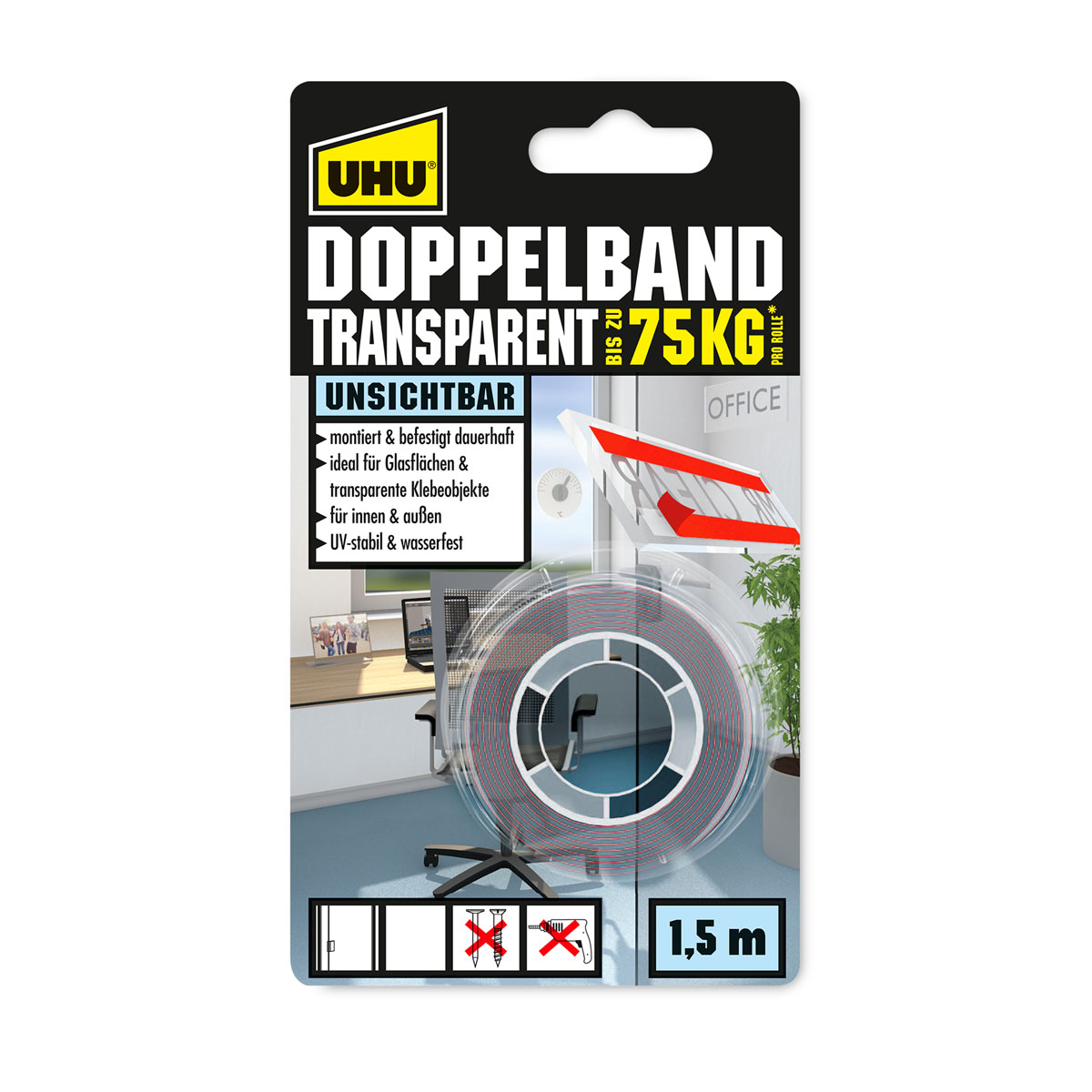 UHU  Doppelband transparent 1,5 m Bild 1