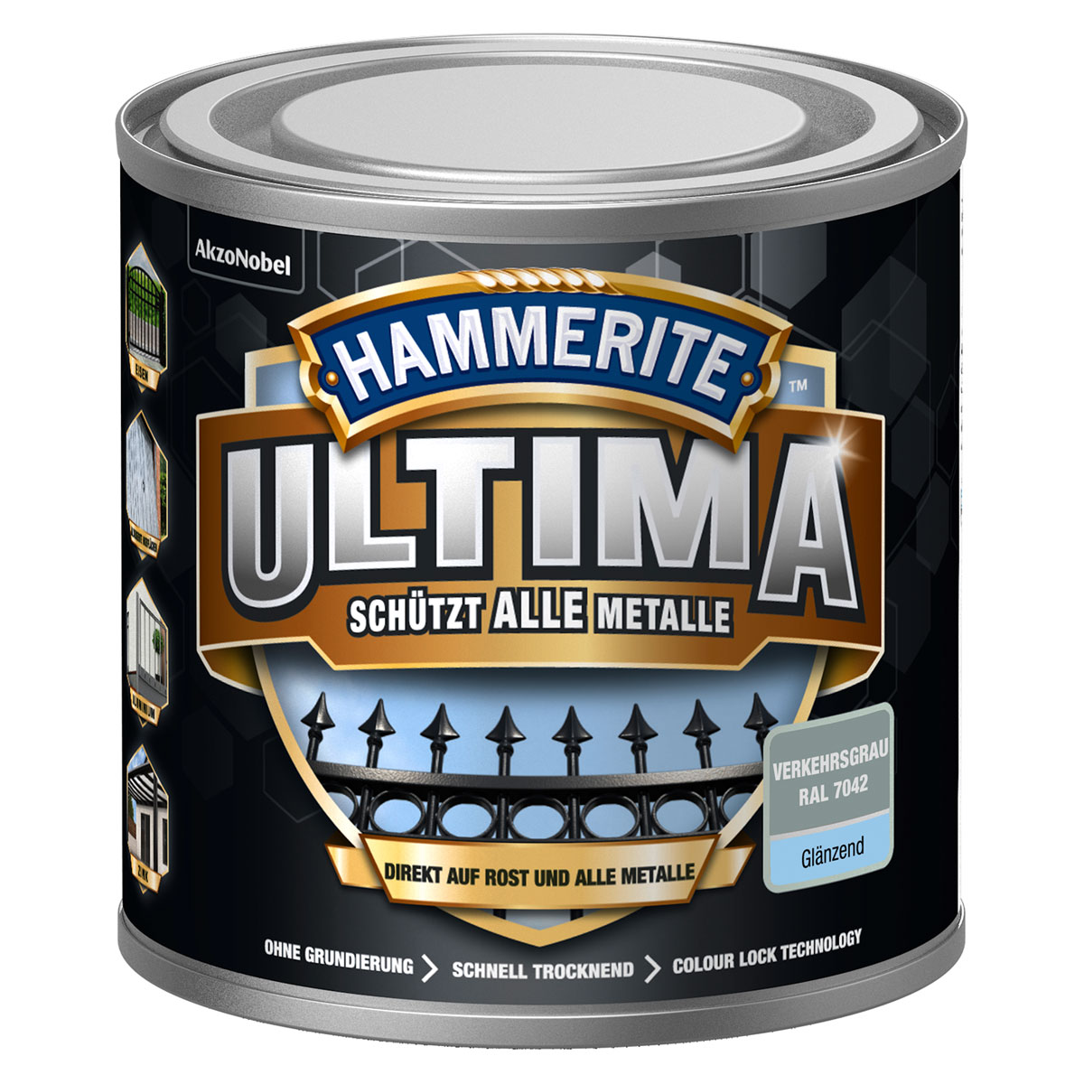 Hammerite Metallschutzlack Ultima Verkehrsgrau glänzend 250 ml