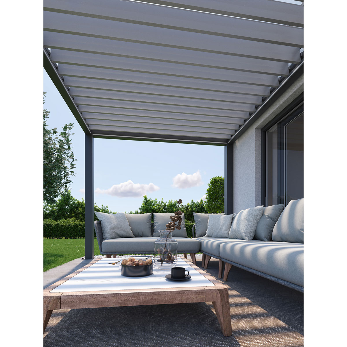 Biohort Pergola Gr. 3 x 3 dunkelgrau/silber-metallic Bild 3
