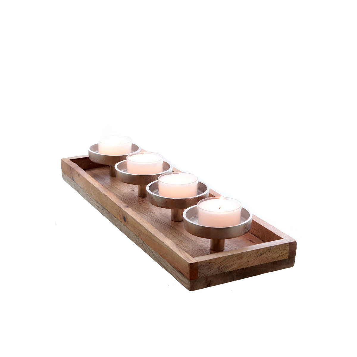 Kerzenhalter 47 x 8 x 15 cm vernickelt Bild 2