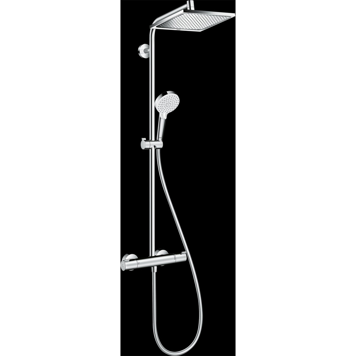 Hansgrohe Duschsystem 240 Crometta E 1 Strahlart EcoSmart mit Thermostat Chrom