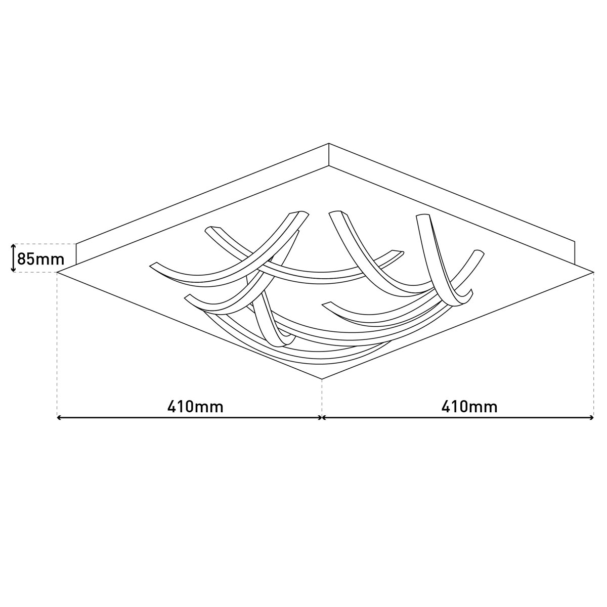Naeve LED DL Manchester Metall/KSchrome LxBxH: 41x41x8,5cm dimmbar Bild 6