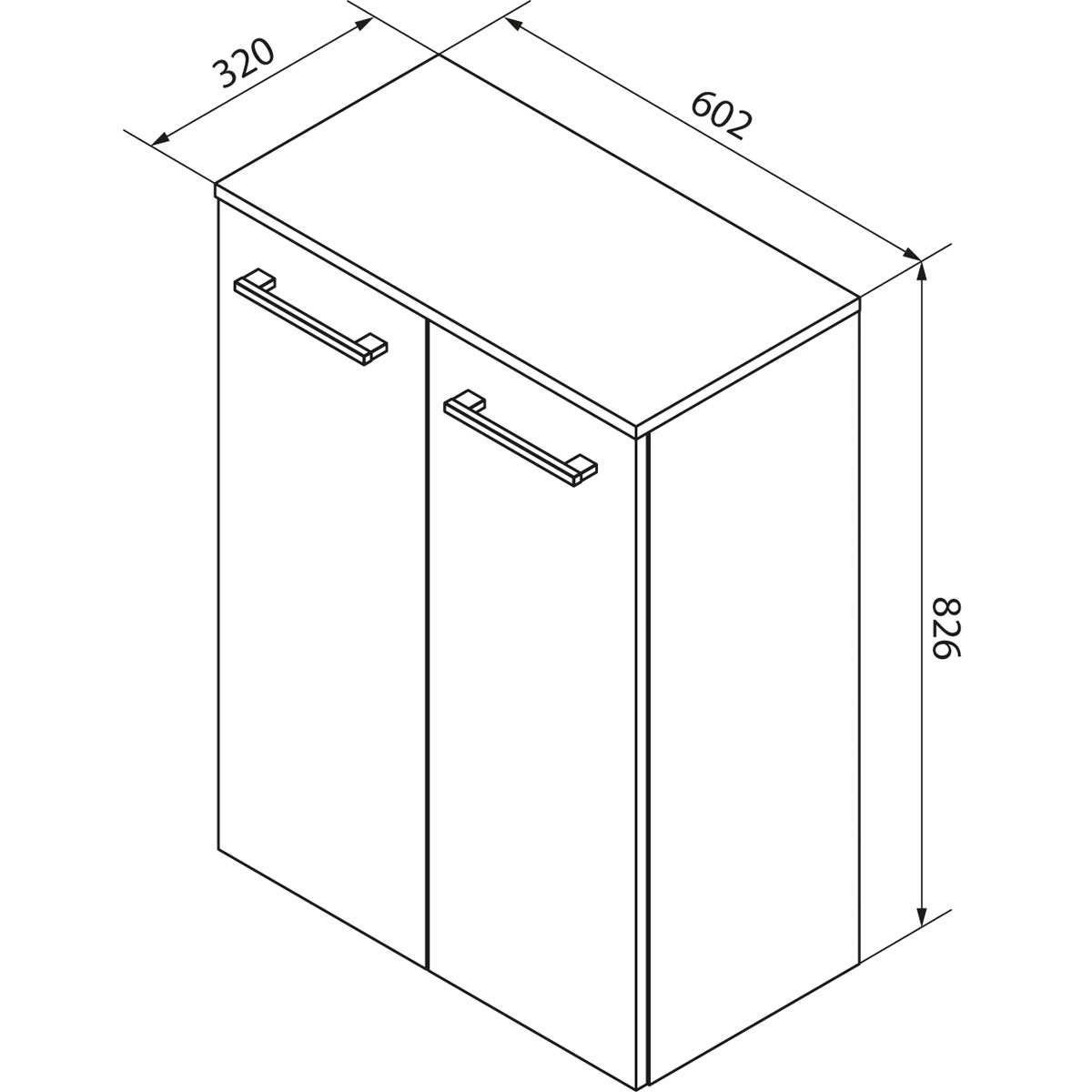 Fackelmann  Doppel-Midischrank B.Style 602 x 826 x 320 mm Sandeiche/Weiß Bild 6