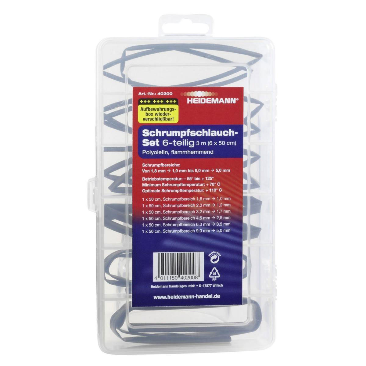 Schrumpfschlauch-Set 6-teilig 3 m 6 x 50 cm