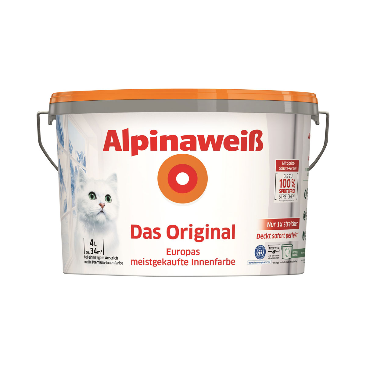 Alpina weiß Das Original Spritzfrei Matt 4 L