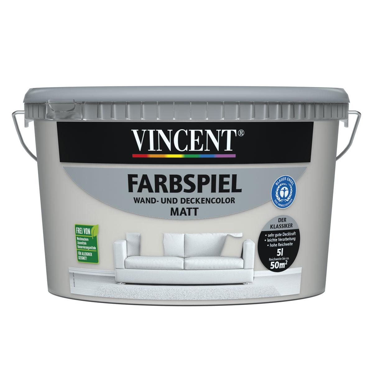 Vincent Wandfarbe Farbspiel "Granit" matt 5 L