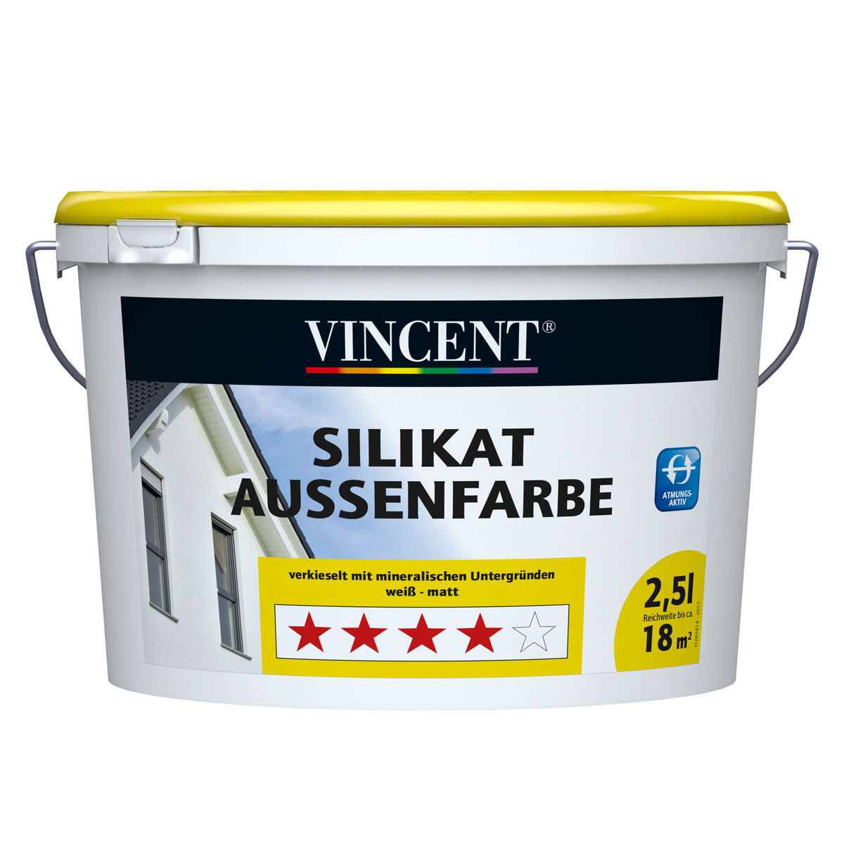 Vincent Wand- und Deckenfarbe Silikat Aussenfarbe MIX IT! 2,5 l