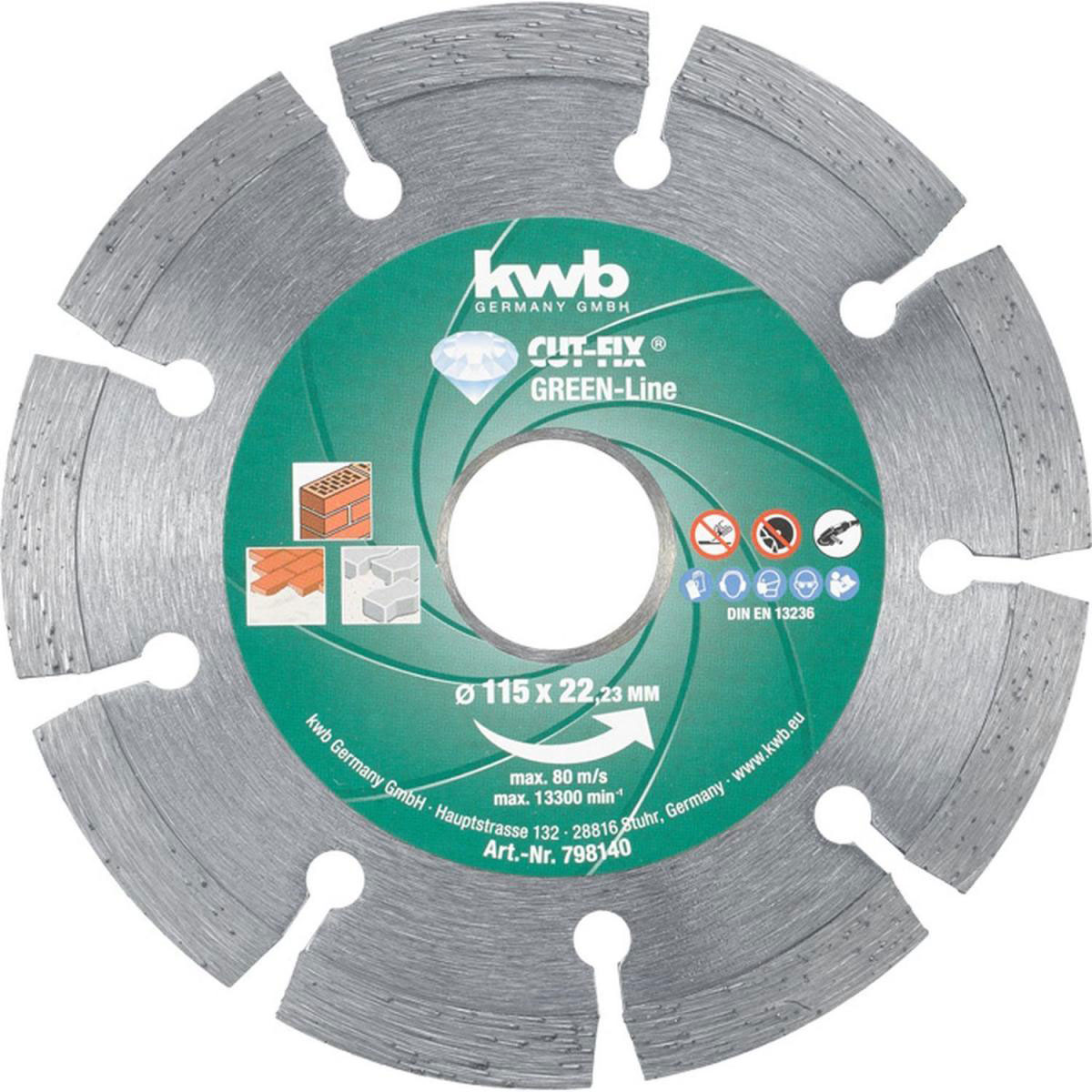 kwb  Trennscheiben Diamant Cut-Fix Green-Line Durchmesser 115 mm