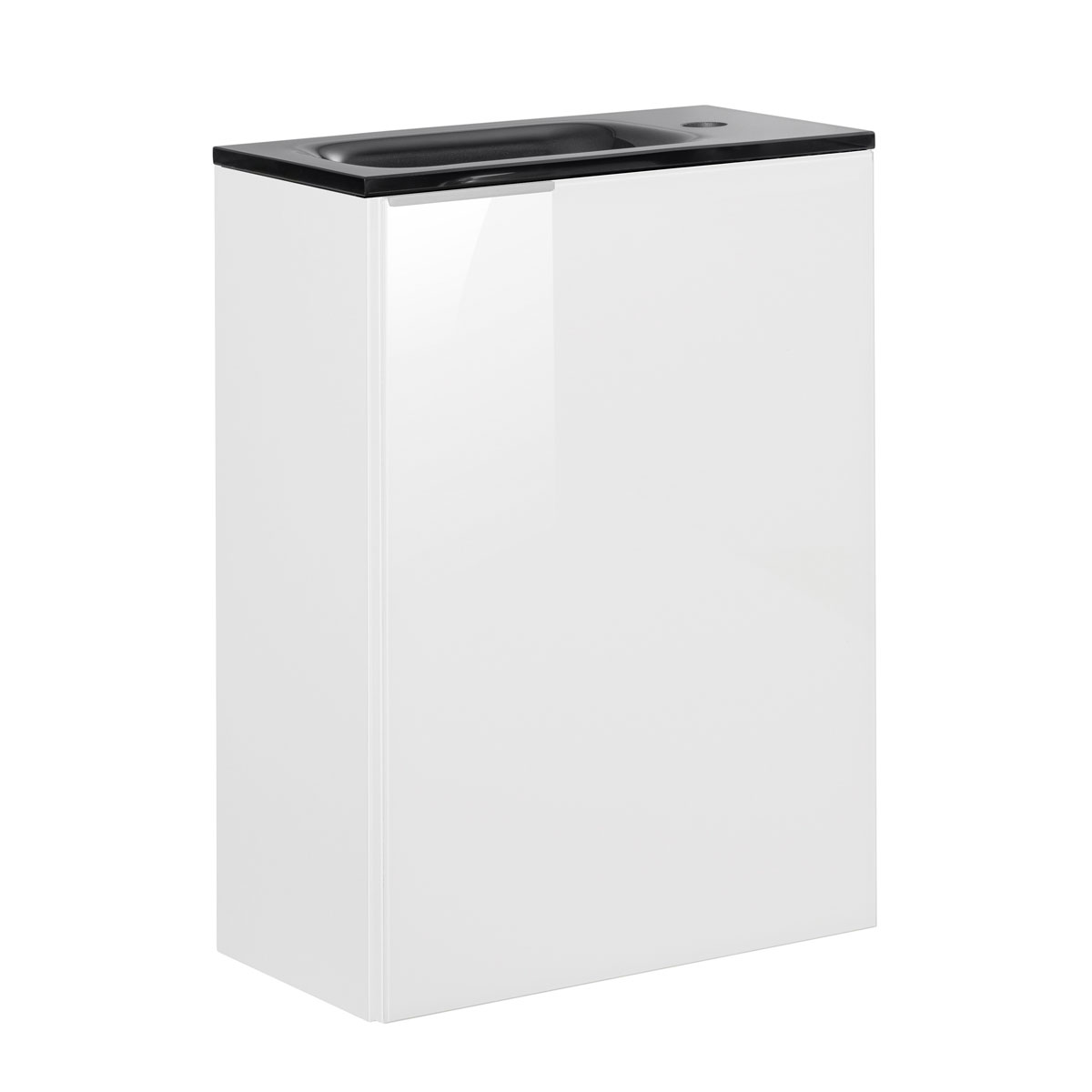 Fackelmann  Gäste-WC Waschtischunterschrank rechts SBC 440 x 600 x 243 mm weiß/lackiertes Glas Weiß Bild 3