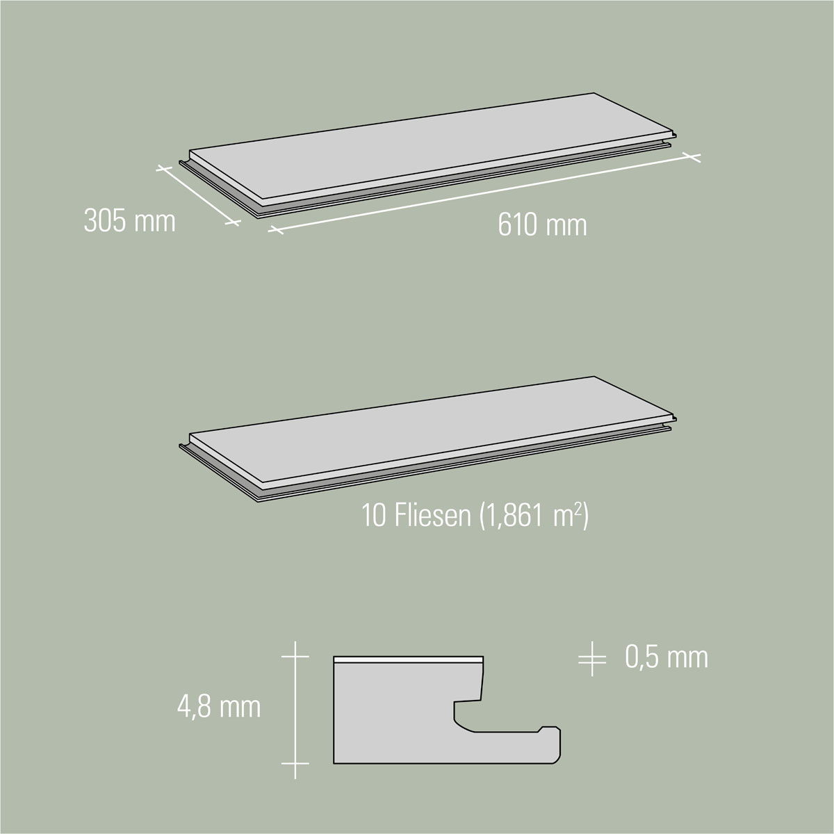 Specht Vinylboden  Vinyl SPC Ambiente Fliese Paris 610 x 304,8 x 4,8 mm Bild 7