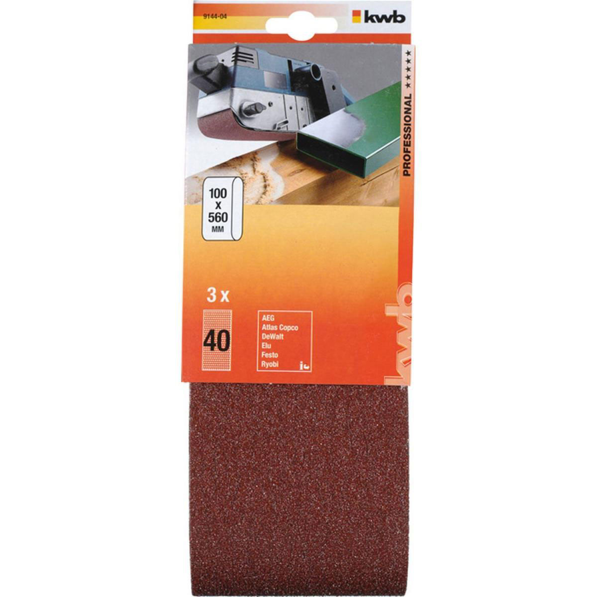 kwb  Schleifbänder Holz und Metall 100 x 560 mm K40 Bild 2