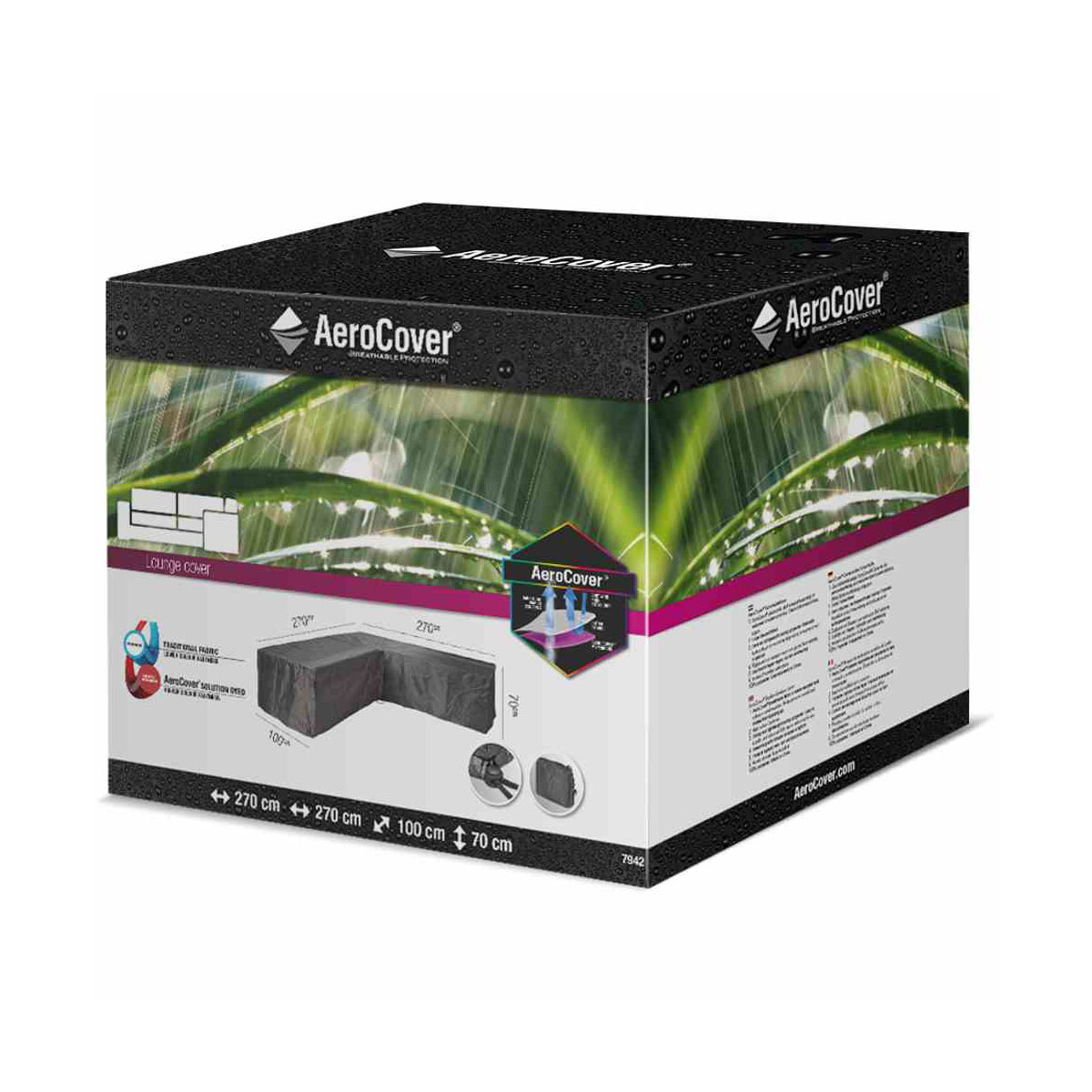 AeroCover Schutzhülle für L-förmige Lounge-Sets 270 x 270 x 100 x 70 cm anthrazit