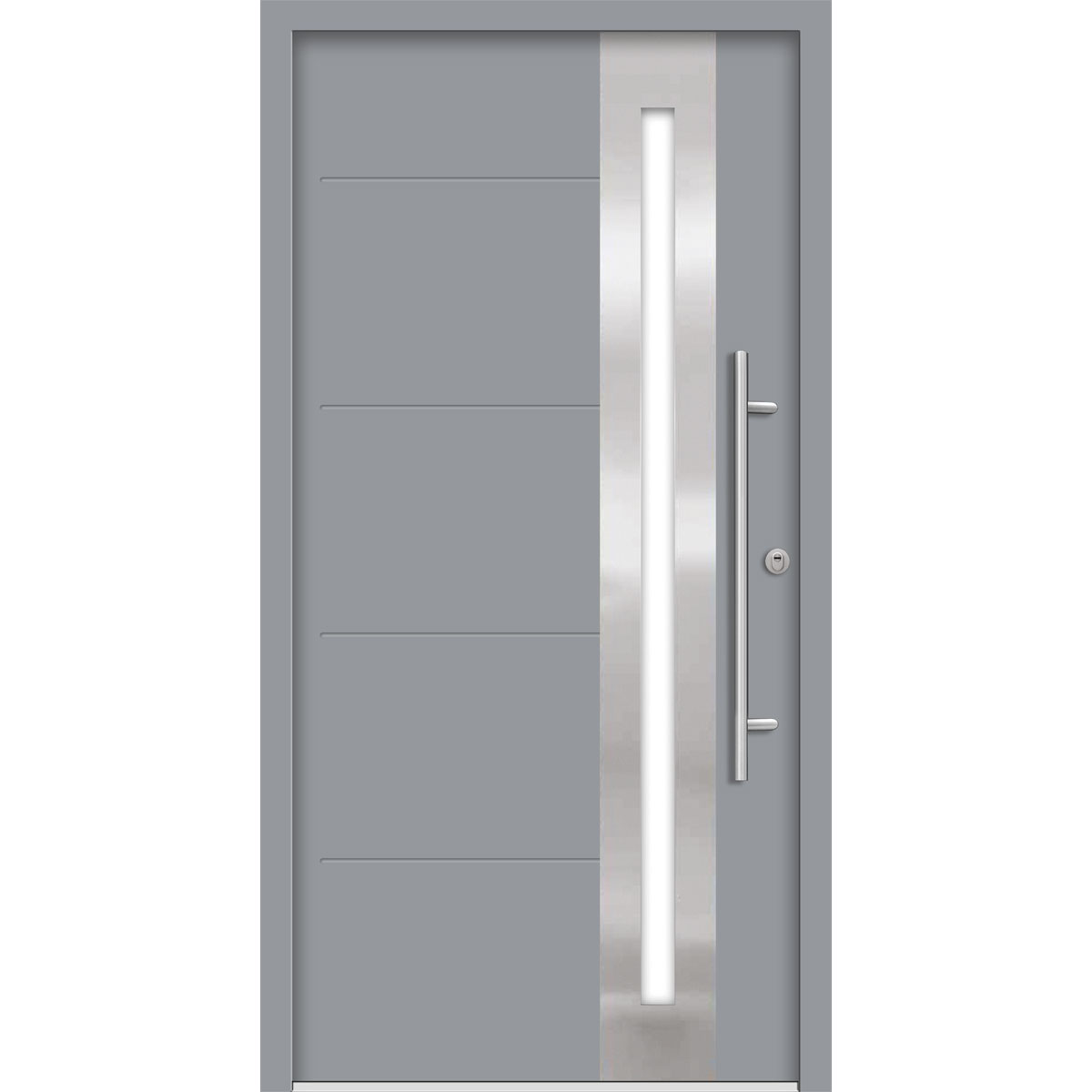 SplenDoor  Premium-Haustür Passivedoor Eksjo RC2 energiesparend einbruchsicher grau 110 x 210 cm rechts