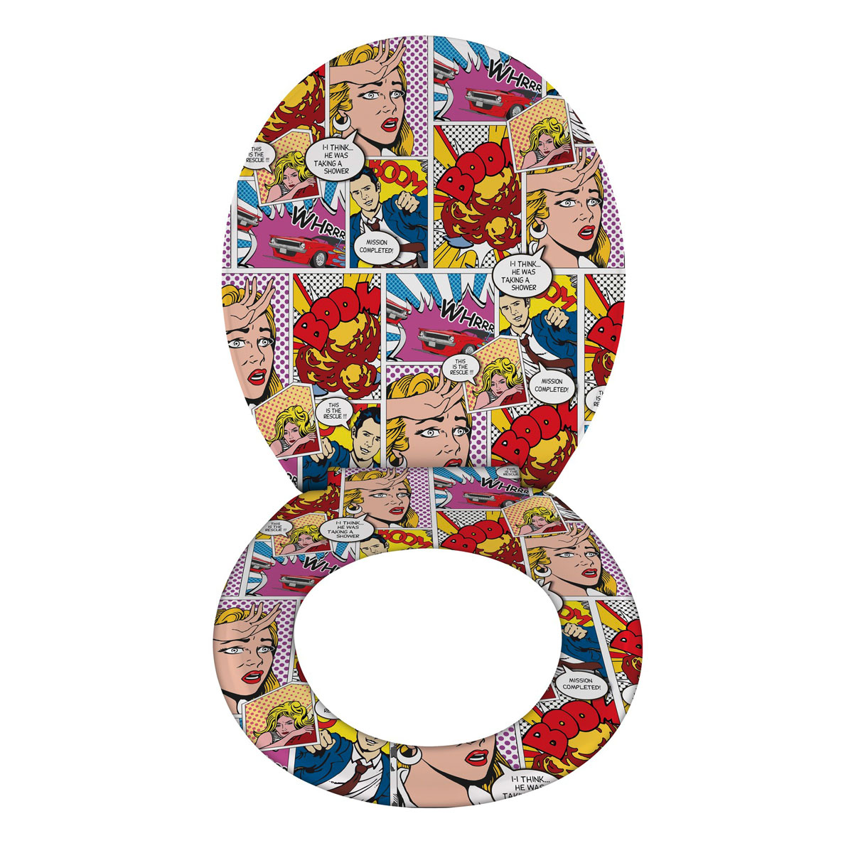 Wenko  Premium WC-Sitz Pop-Art aus antibakteriellem Duroplast mit Absenkautomatik Bild 2