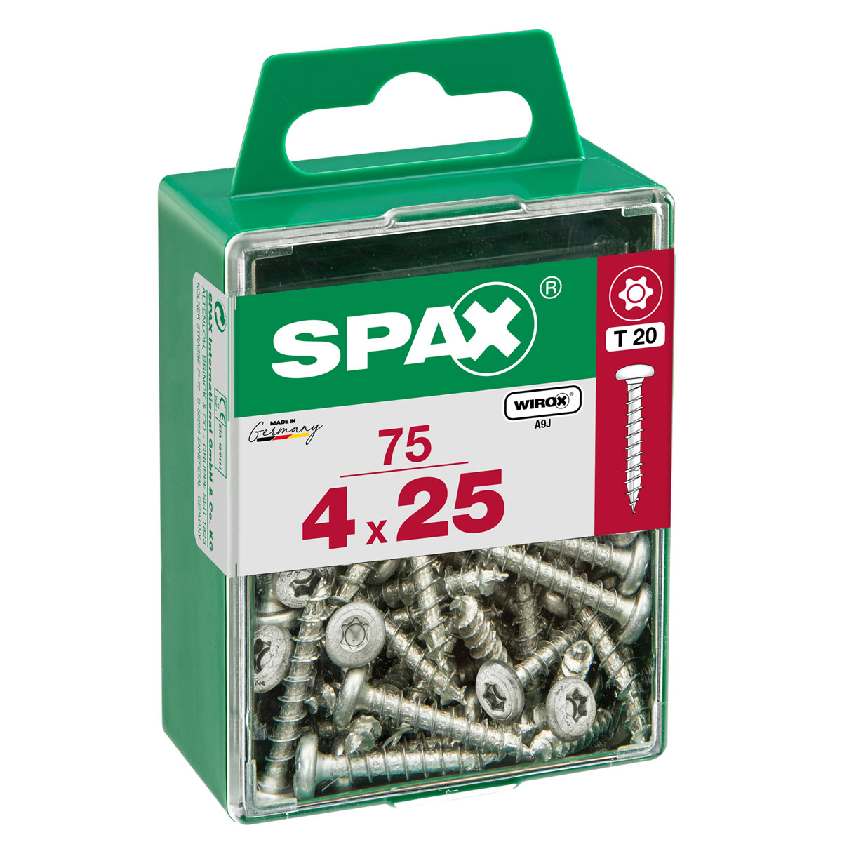 Spax Universalschraube WIROX Rundkopf 4 x 25 mm Torx 75 Stück Spax Universalschraube WIROX Rundkopf 4 x 25 mm Torx 75 Stück