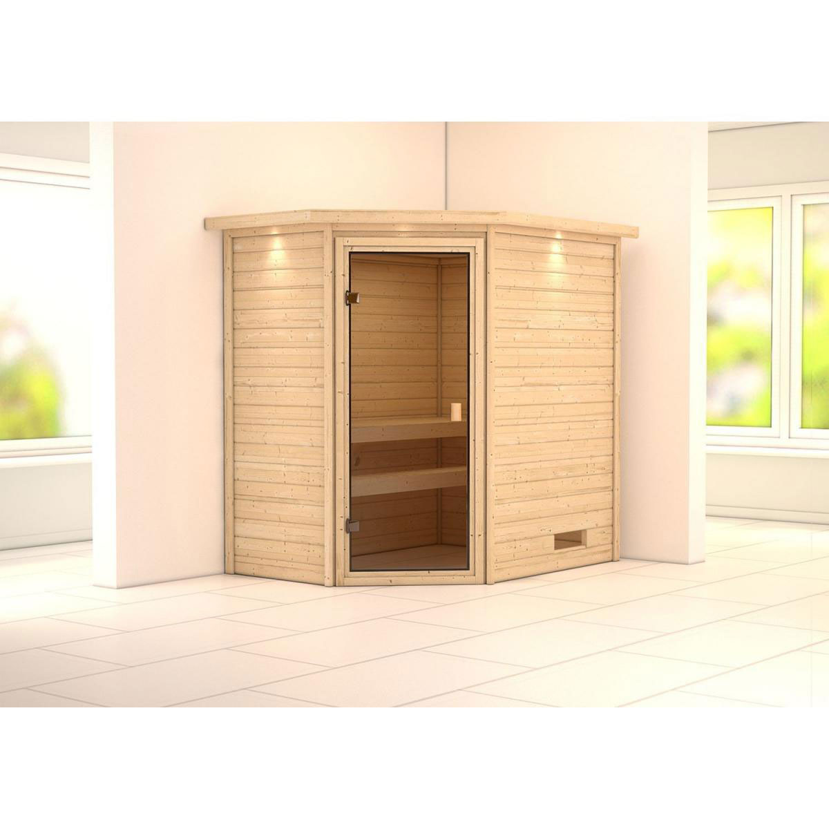 Karibu Systemsauna Svea Eckeinstieg ohne Ofen Bild 1