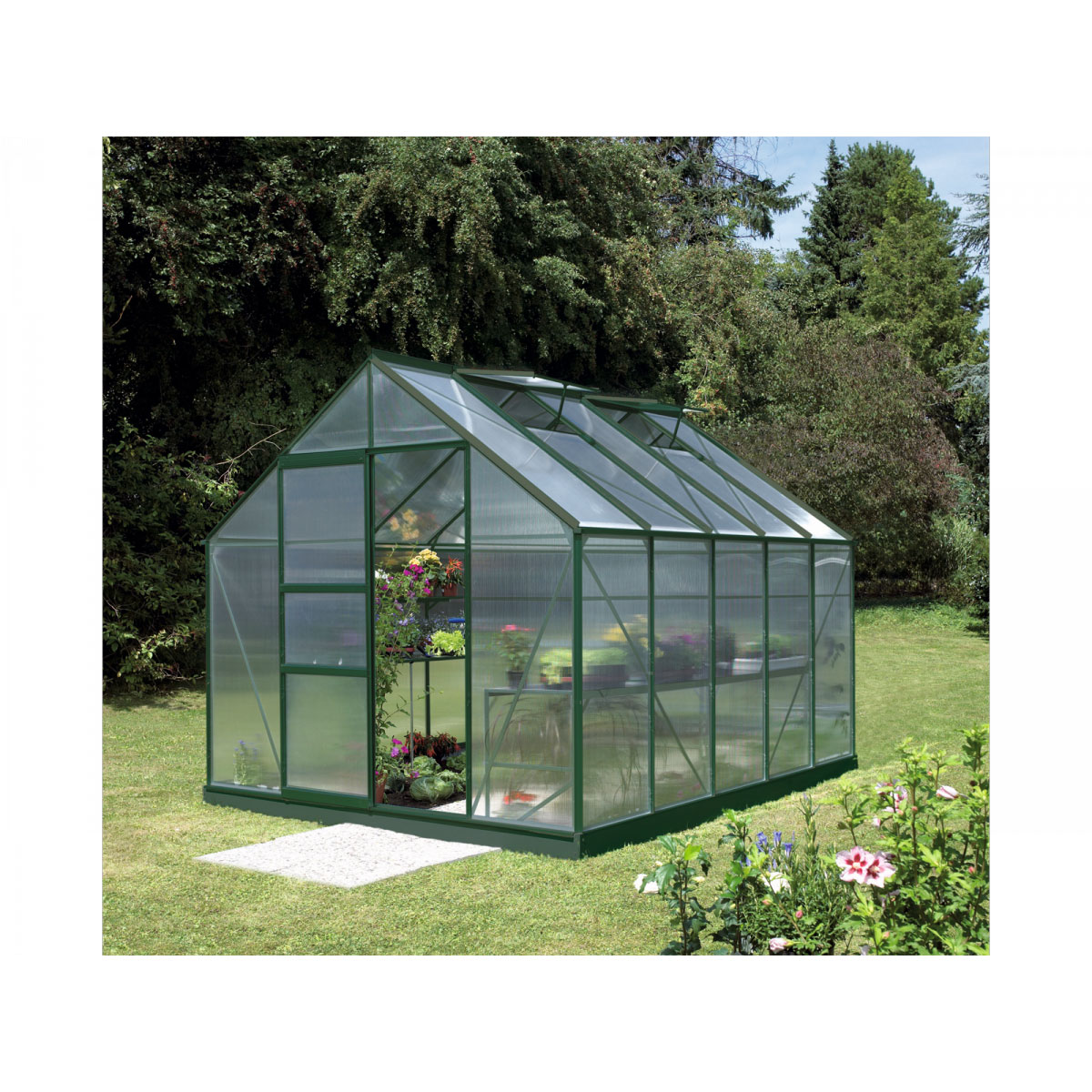 Vitavia Gewächshaus Merkur 8300 8,3m² 4 mm Hohlkammerplatte grün