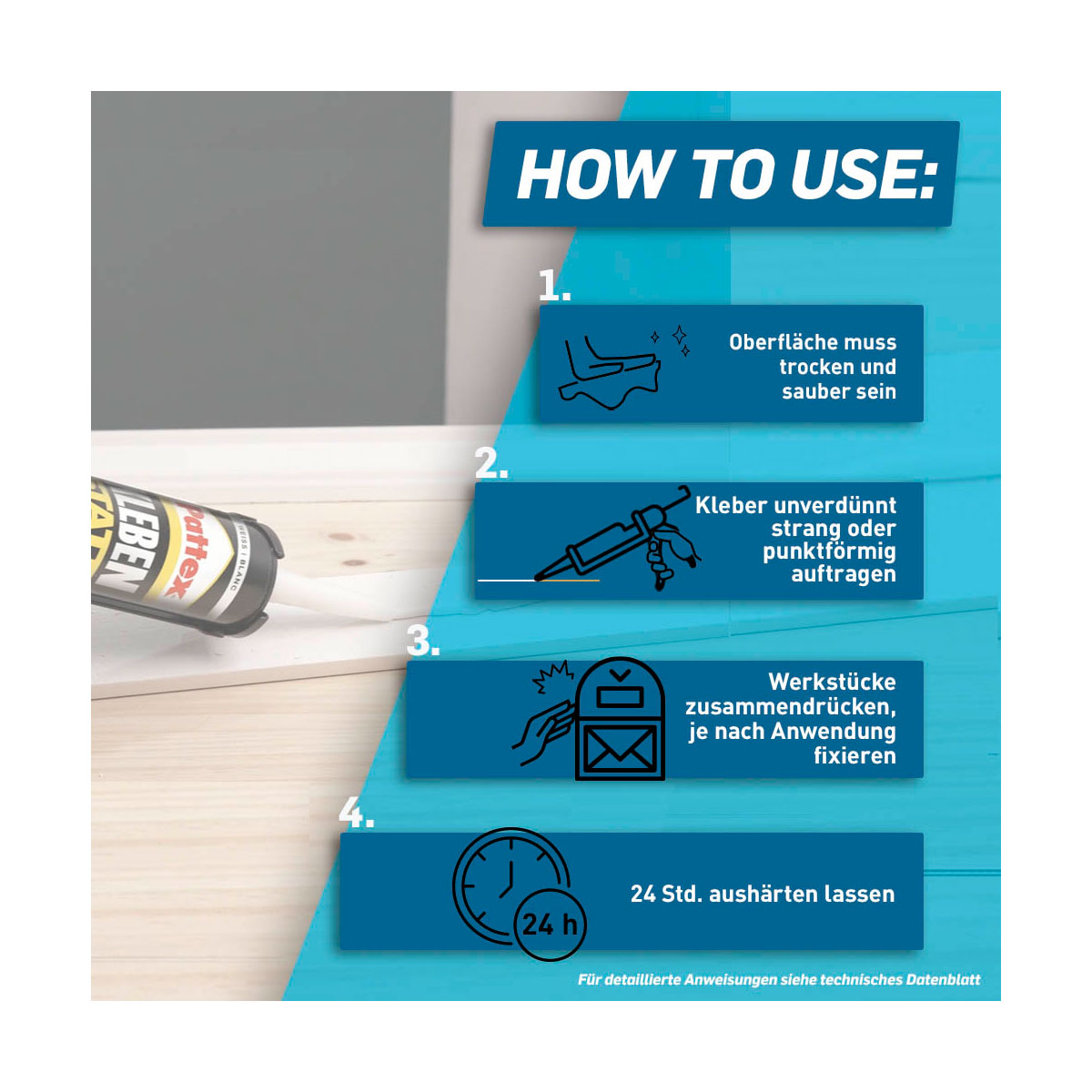 Pattex Montagekleber Kleben statt Bohren Innen und Außen 450 g Bild 4