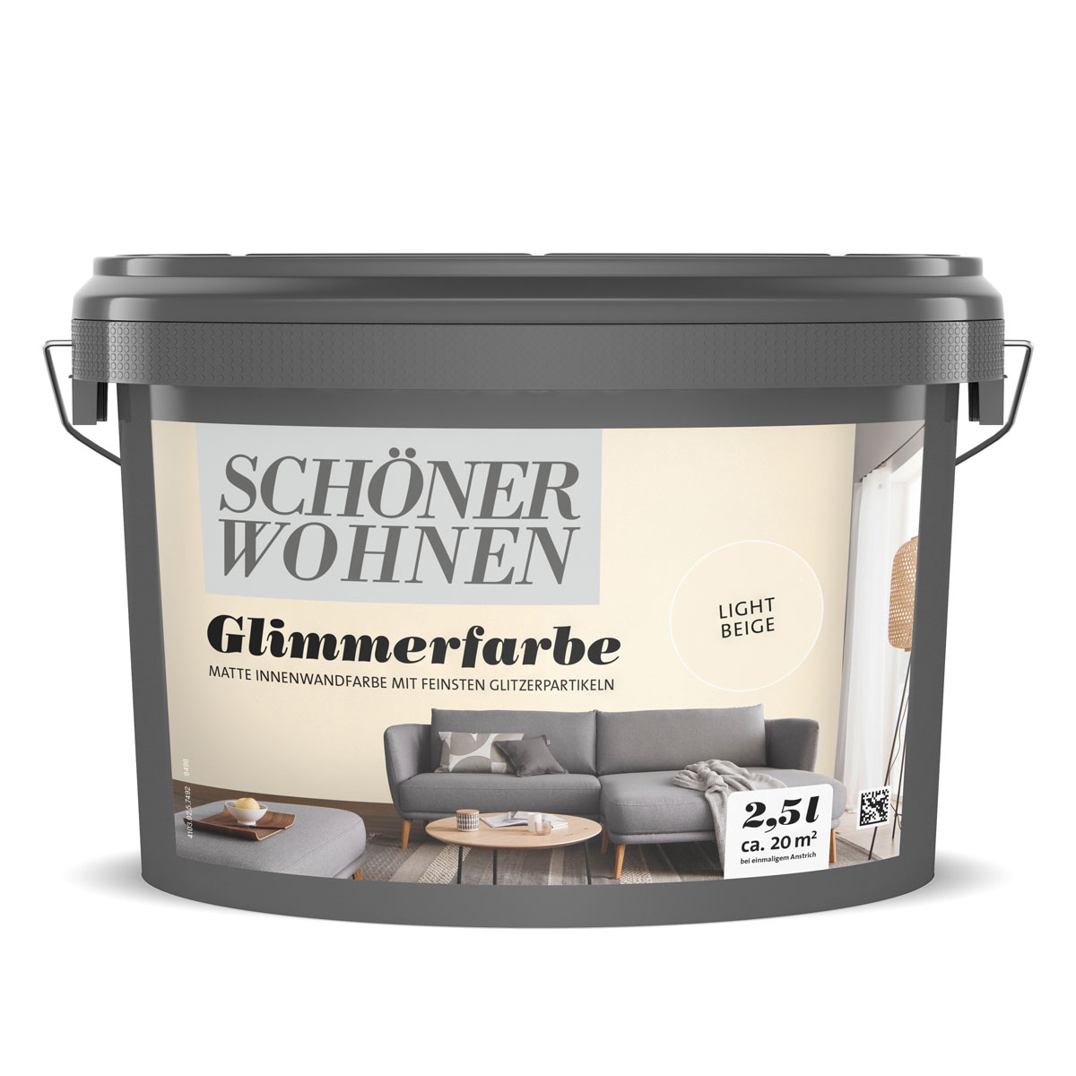Schöner Wohnen Farbe  Wandfarbe Glimmerfarbe light beige 2,5 Liter Bild 1