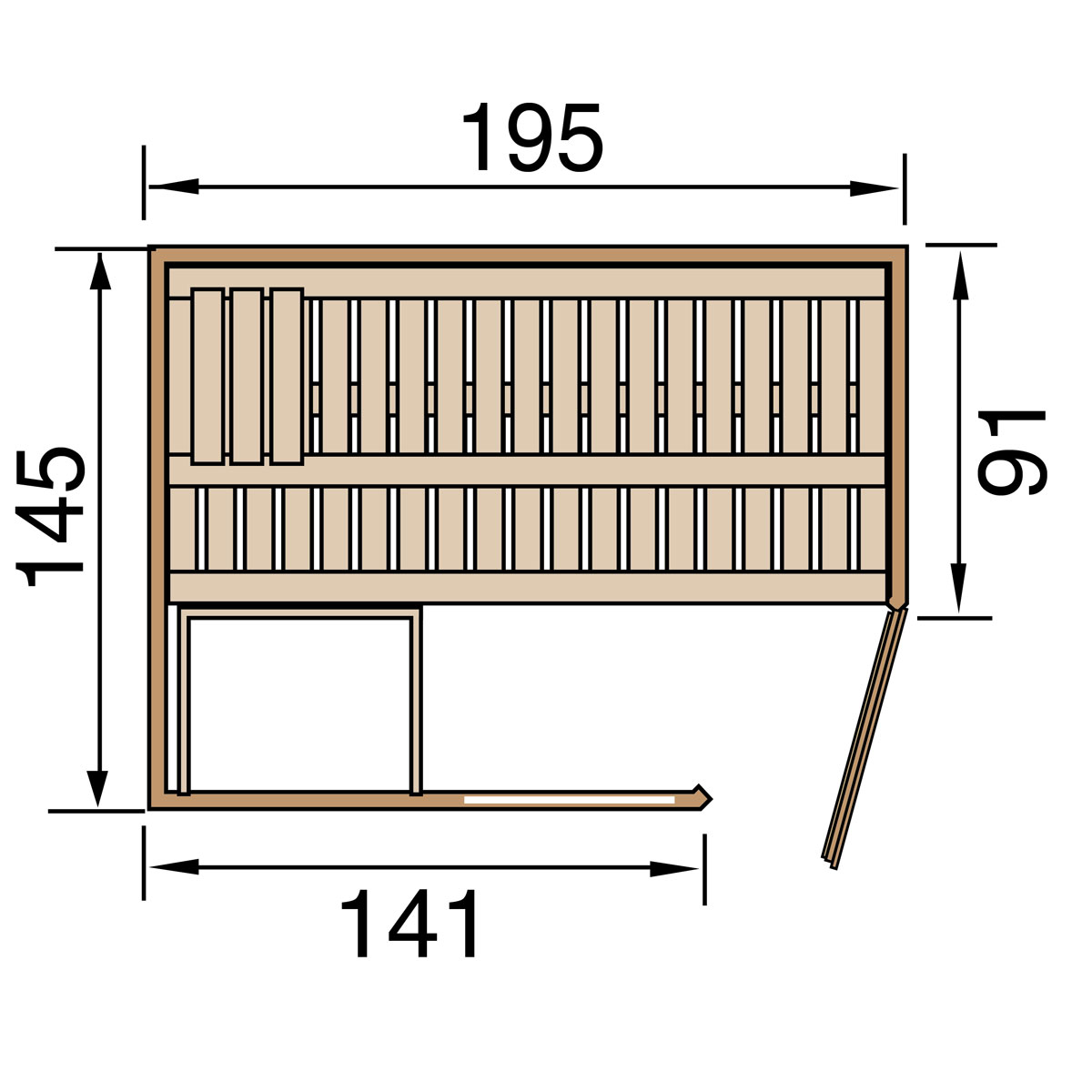 Weka Massivholzsauna „Cubilis Eck“ Gr.1, All-In, 195x205x145 cm Bild 3