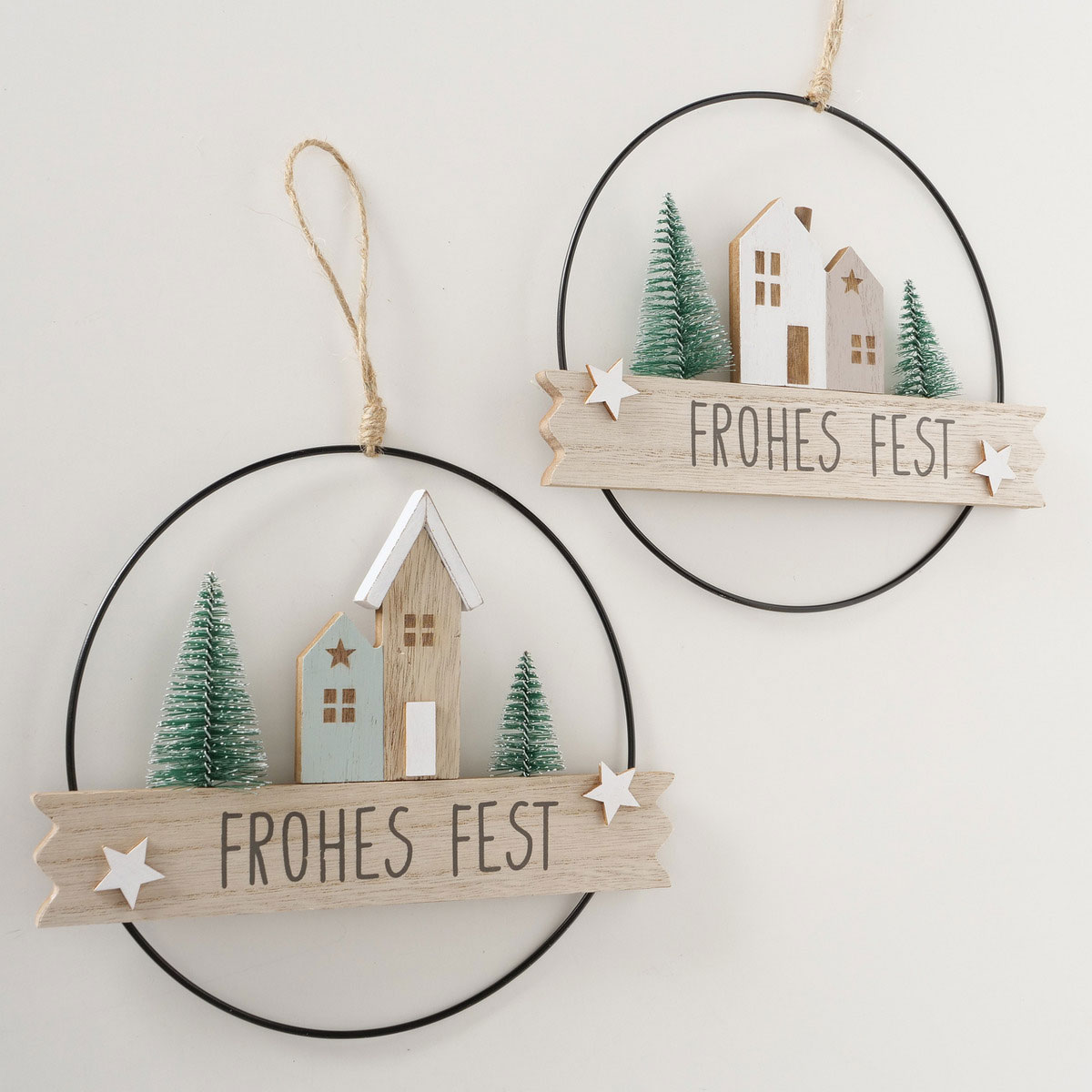 Dekoanhänger Gustaf sortiert Rund 22 x 2 x 20 cm schwarz grün natur weiss Metall Bild 5