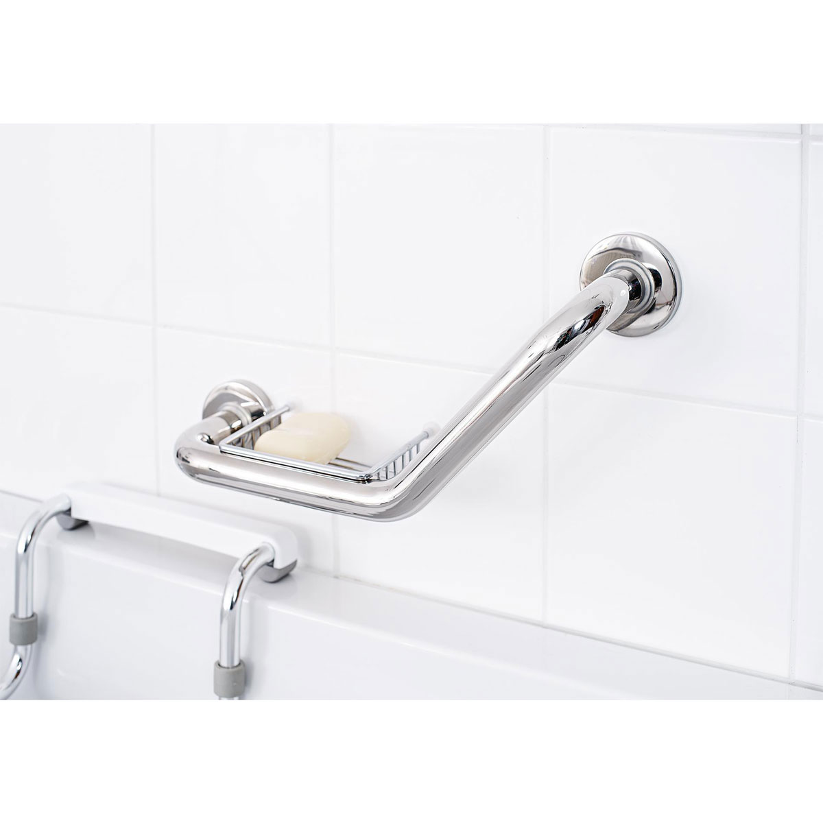 Ridder  Winkel-Haltegriff inkl Ablagekorb Sam M chrom Bild 2
