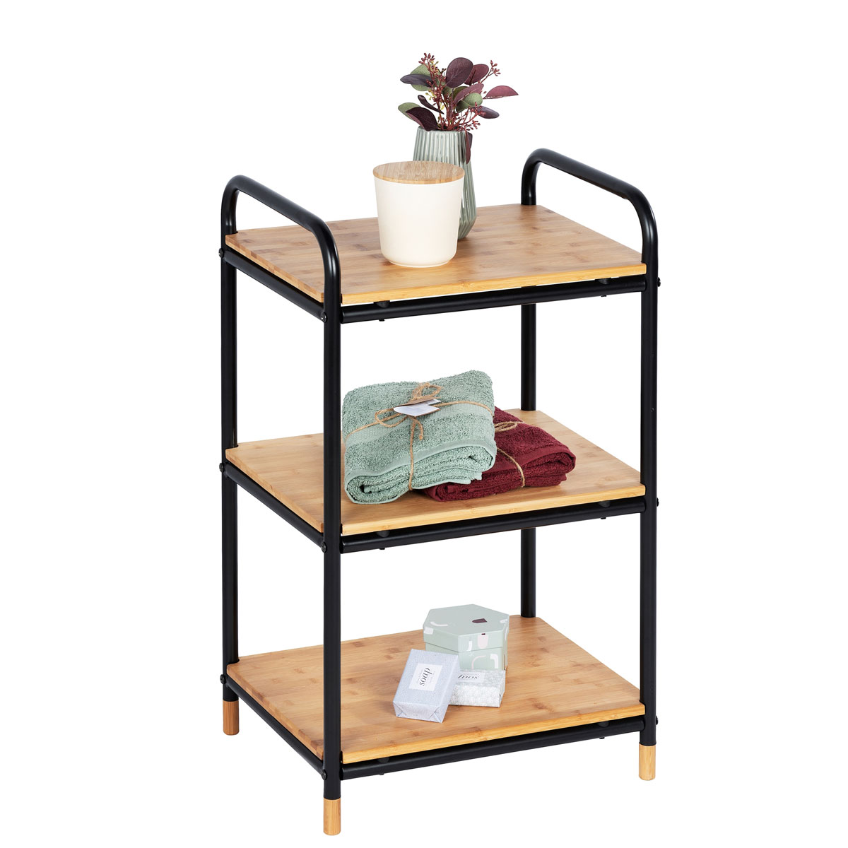 Wenko  Regal Loft aus Bambus mit 3 Etagen Badezimmerregal Wohnregal Bild 2